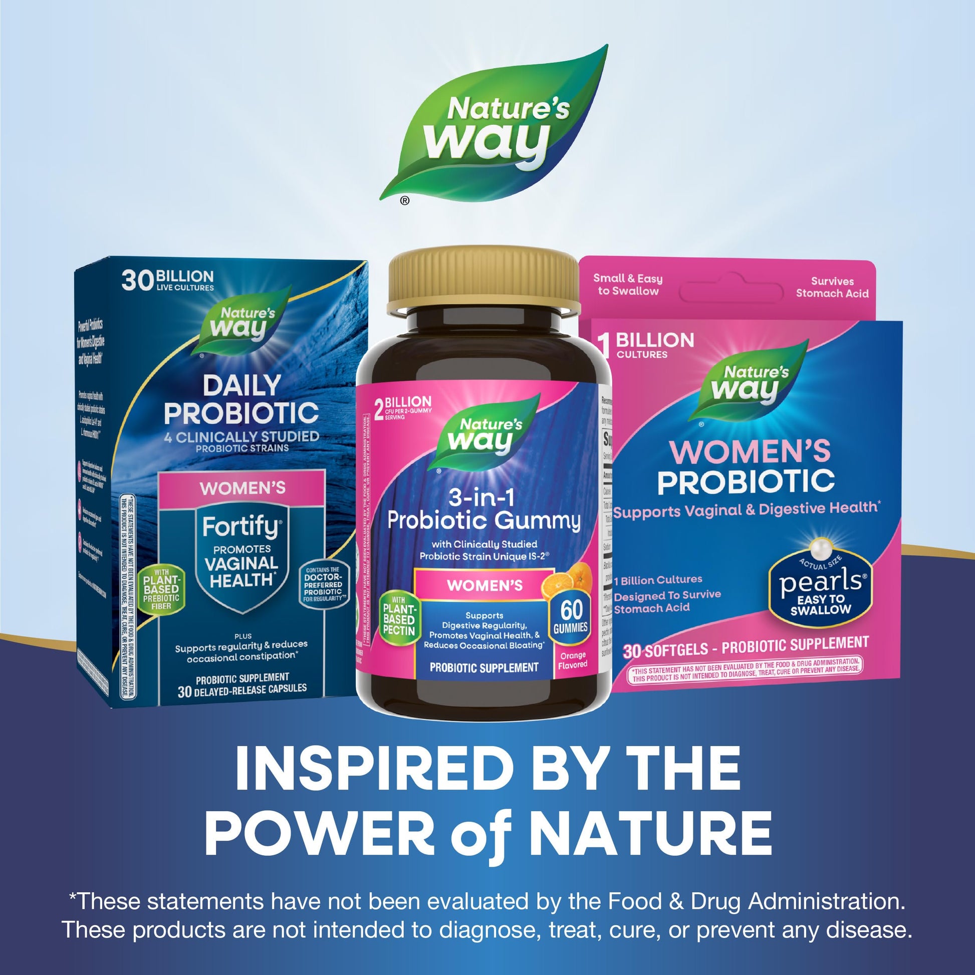 Nature’s Way 3-in-1 Women’s Probiotic Gummies, Reduces Occasional Bloating*, Supports Digestive & Vaginal Health*, Clinically Studied Probiotic Strain, Gluten Free, Orange Flavored, 60 Gummies Nature's WayAu supplements