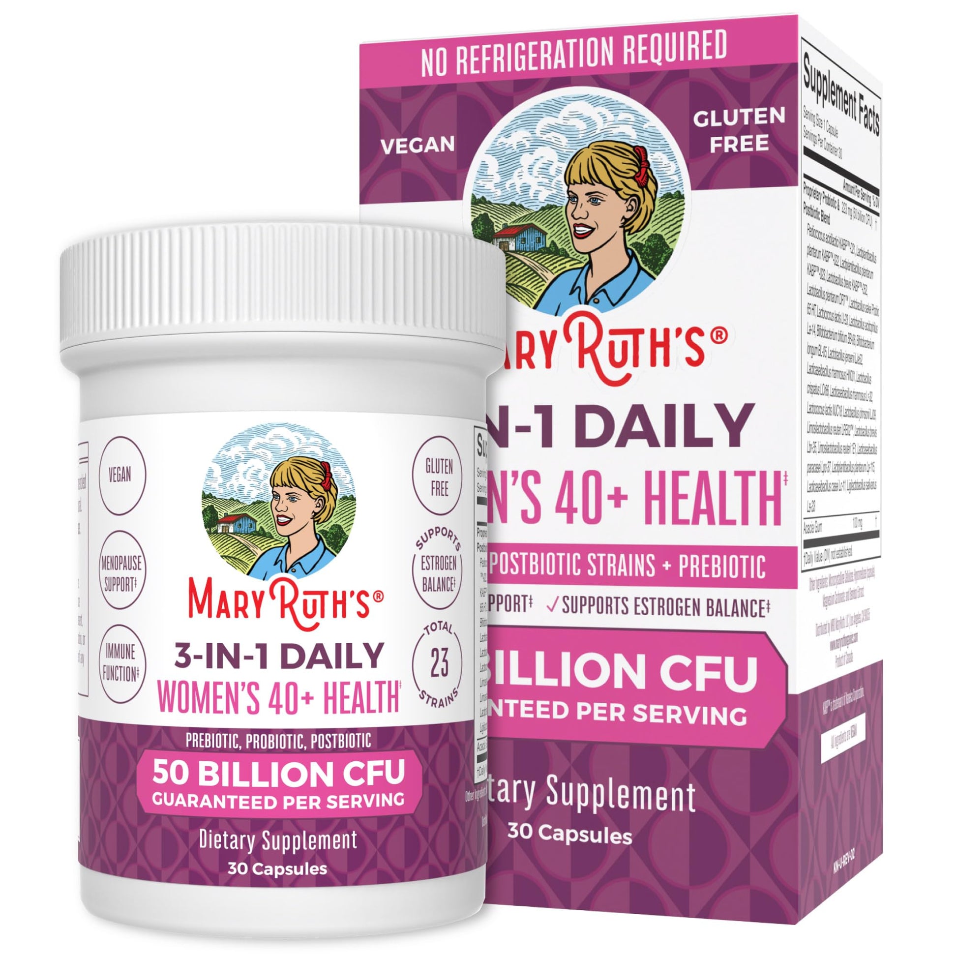 Mary Ruth's 3 in 1 Women's 40+ Health Probiotic, 30 CT MaryRuth OrganicsAu supplements