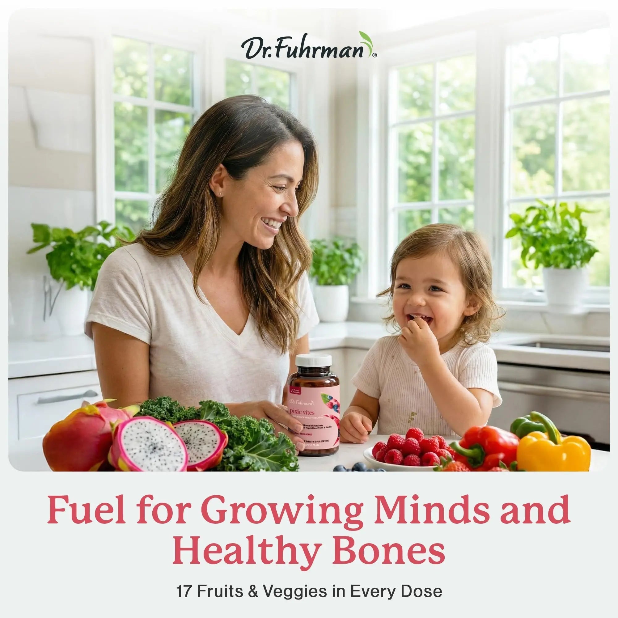 Dr. Fuhrman Pixie Vites Chewable Children's multivitamin | Whole Food Kids Multi with Vitamin D3, K2 & Zinc | Dr. FuhrmanAu supplements