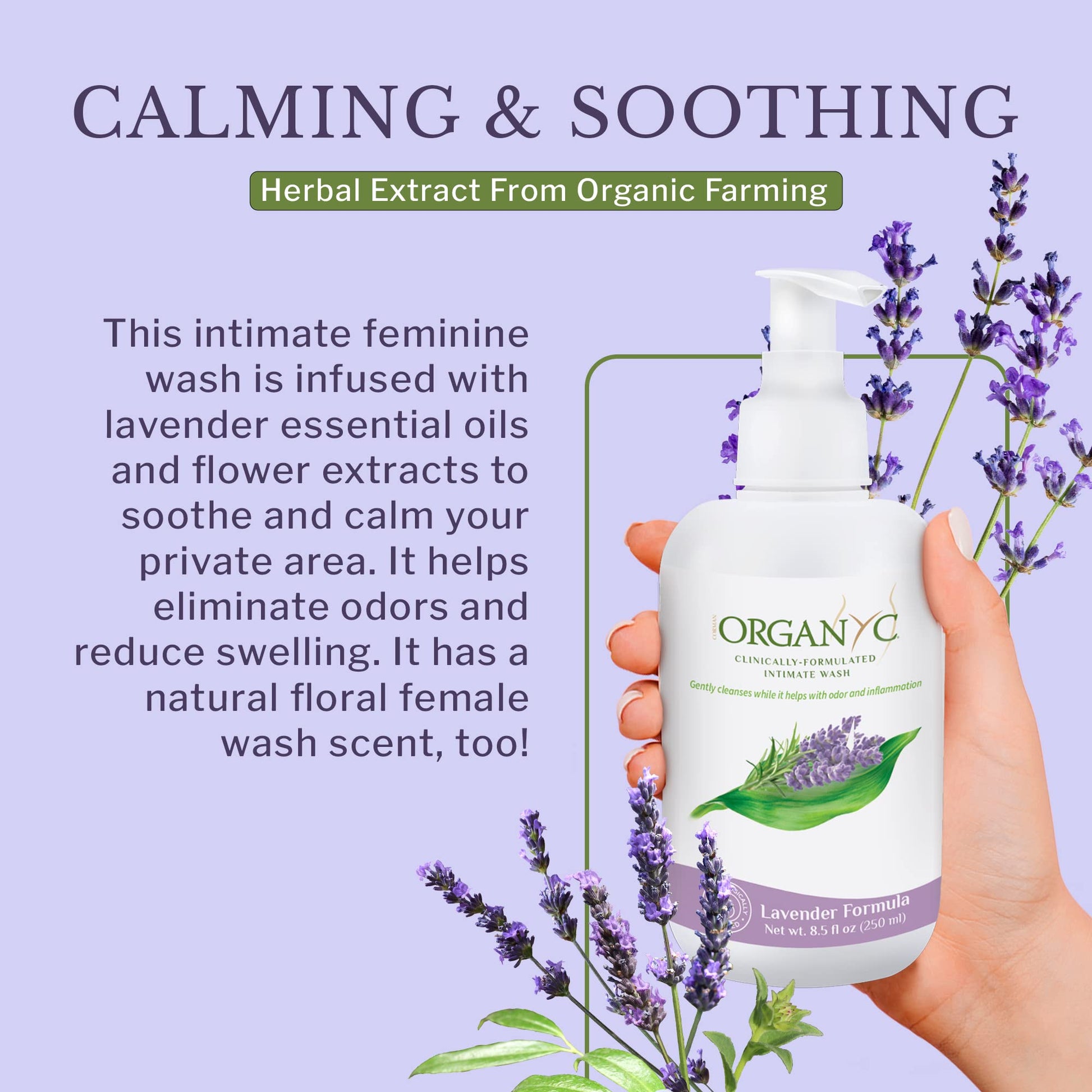Organic Intimate Wash with Lavender Essential Oils & Flower Extracts, Gentle Cleansing Feminine OrganycAu supplements