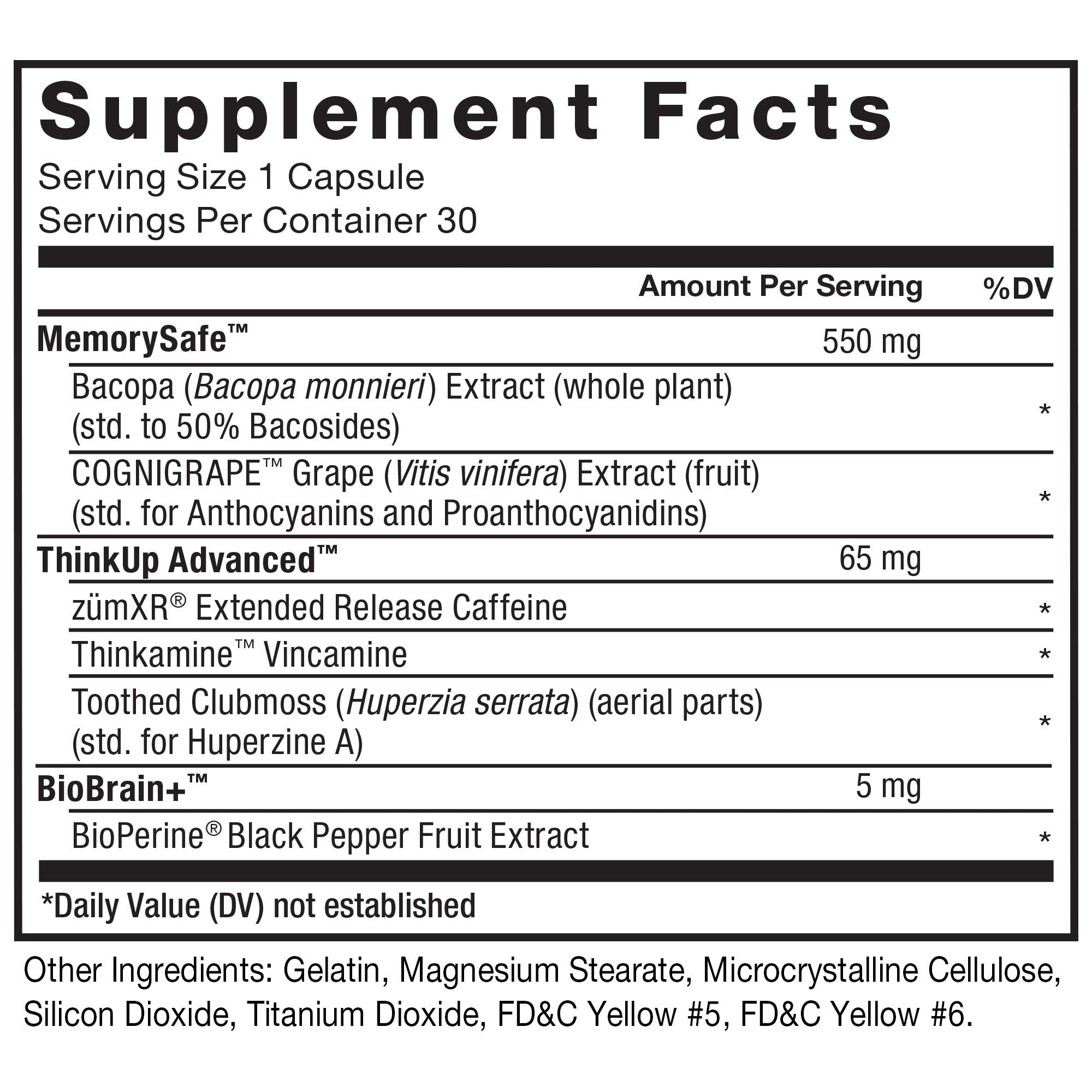Force Factor Forebrain Nootropic Brain Supplement to Improve Memory, Boost Focus, Increase Mental Energy, and Support Brain Health with Caffeine, Bacopa, and Huperzine A, 30 Capsules Force FactorAu supplements