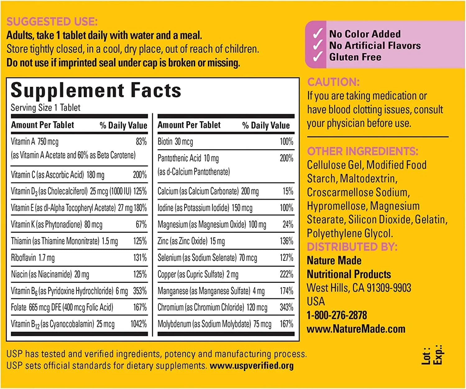 Nature Made Multi for Her 50+ Vitamin/Mineral Tablets 90 ea (Pack of 4) Nature MadeAu supplements
