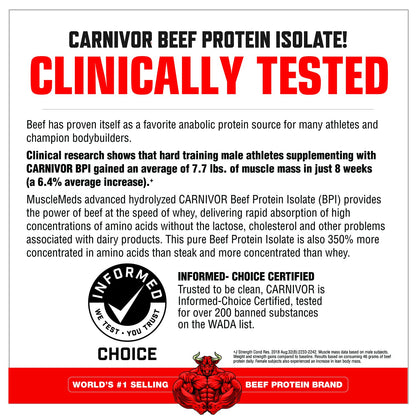MuscleMeds CARNIVOR Beef Protein Isolate Powder, Muscle Building, Recovery, Lactose MuscleMedsUS supplements