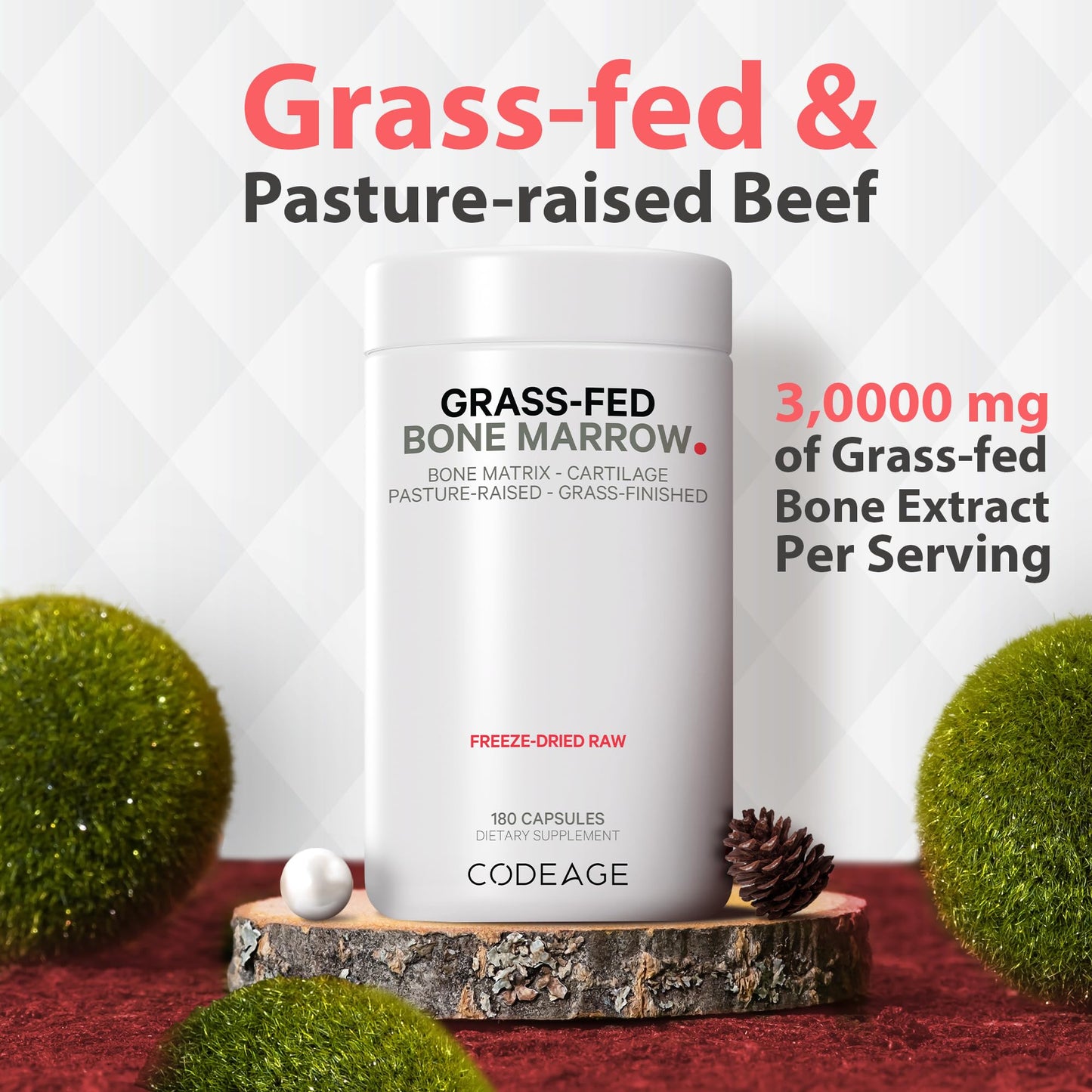 Codeage Grass Fed Bone Marrow, Full Spectrum Whole Bone Extract CodeageUS supplements