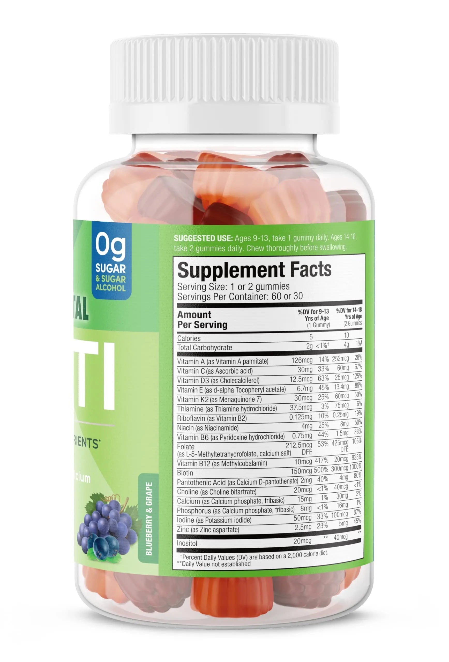 SUKU Teen Boy Multivitamin Gummies – Vitamins A, B12, C, D3, E, Zinc & Biotin – Sugar-Free Vegetarian Supplement SUKUAu supplements