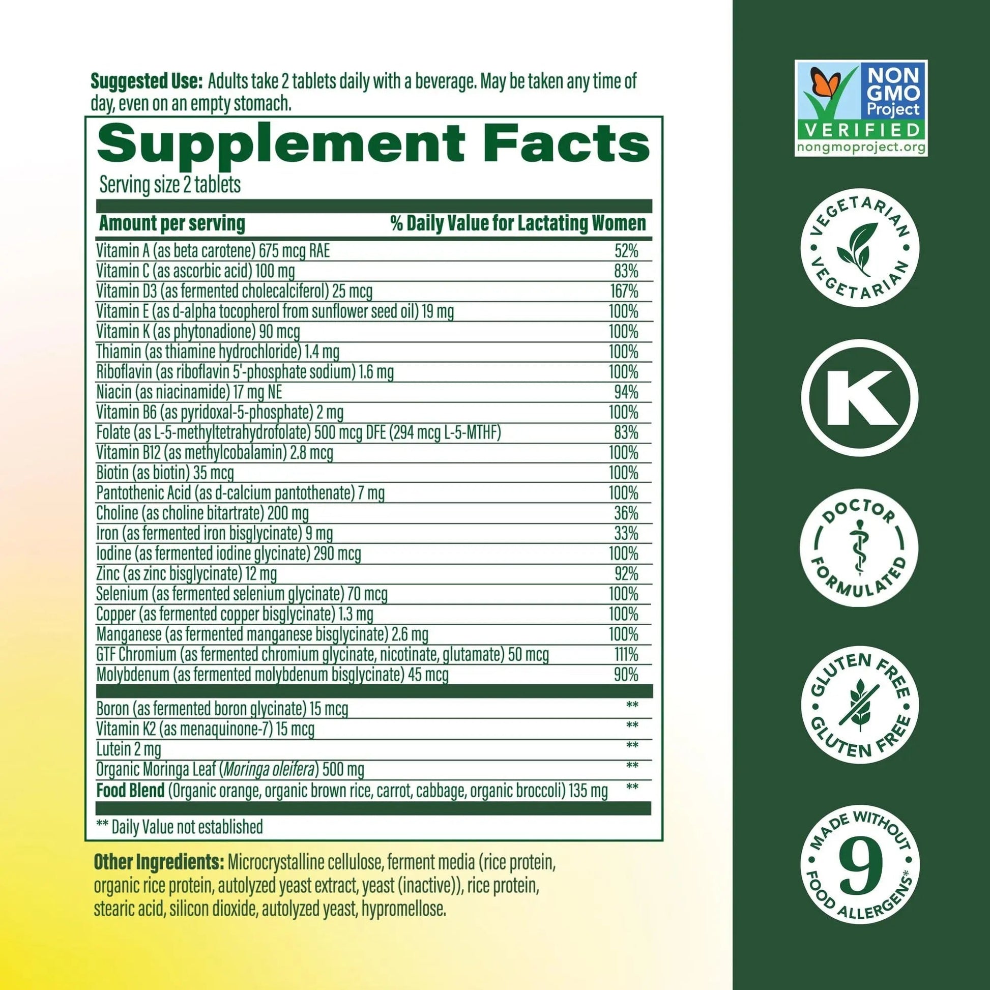 MegaFood Baby & Me 2 Postnatal Vitamins for Women Breastfeeding with Folate (Folic Acid Natural Form), Choline, Iodine, Vitamin D MegaFoodAu supplements
