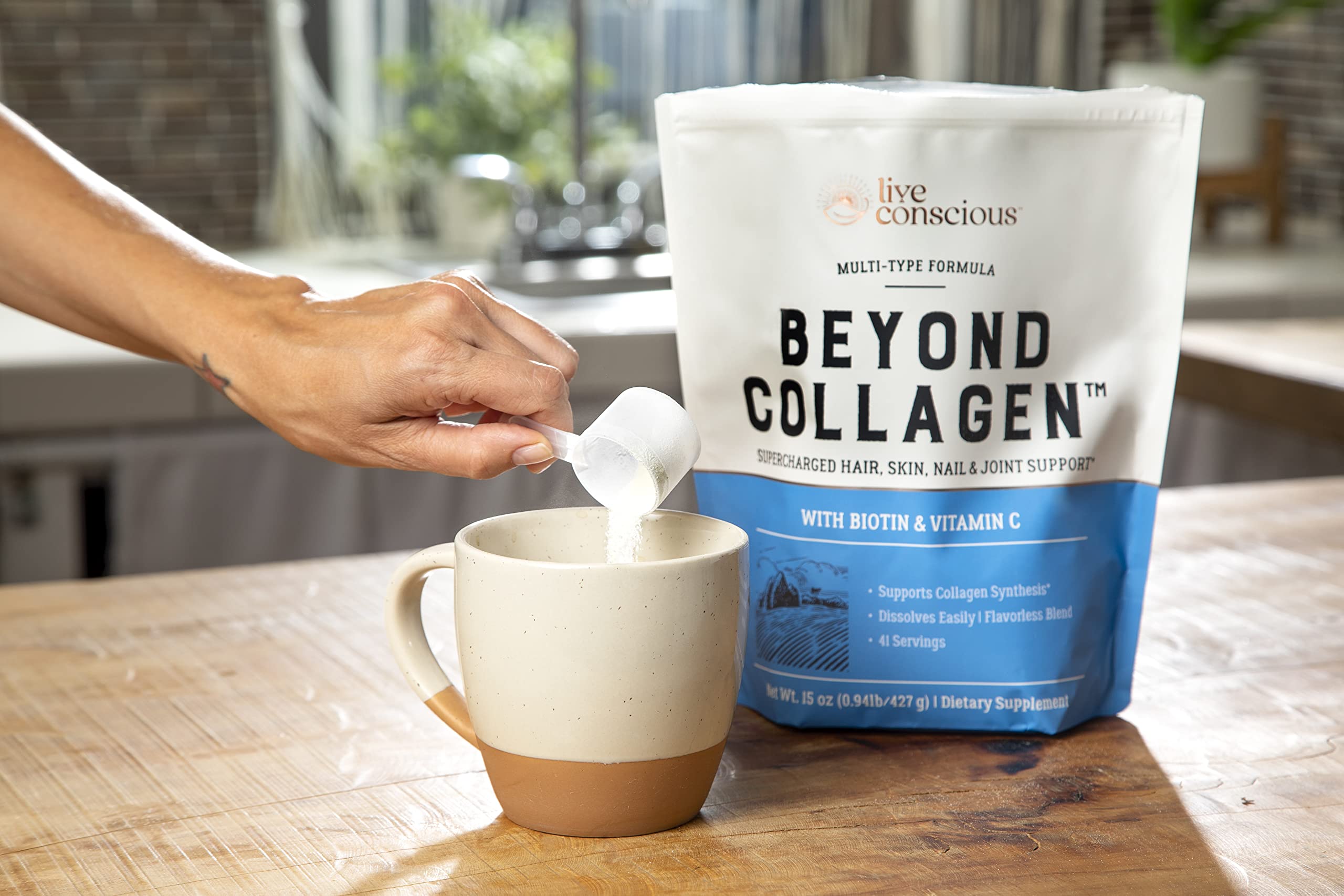 Live Conscious Beyond Collagen Multi Collagen Powder for Women w/Types I, II, III, V & X Live ConsciousAu supplements