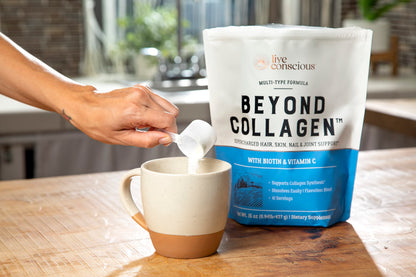 Live Conscious Beyond Collagen Multi Collagen Powder for Women w/Types I, II, III, V & X Live ConsciousUS supplements