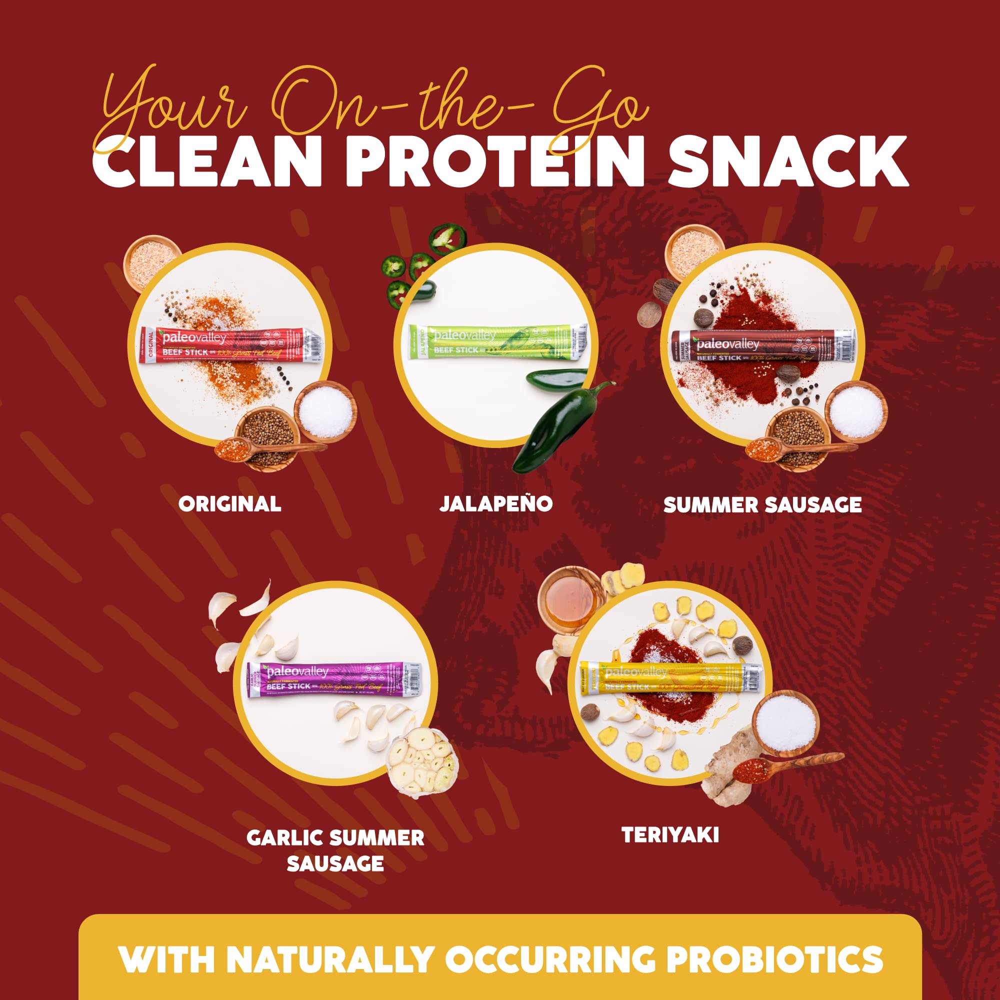 Paleovalley 100% Grass Fed Original Beef Sticks - Delicious Gluten Free Beef Snack - High Protein Keto Friendly PaleovalleyUS supplements