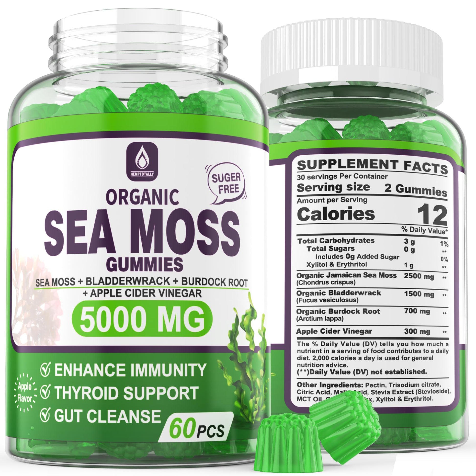 Sea Moss Supplement 5000mg, Sugar Free Sea Moss Gummies, Irish Sea Moss EnvyDealUS supplements