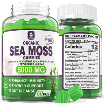 Sea Moss Supplement 5000mg, Sugar Free Sea Moss Gummies, Irish Sea Moss EnvyDealUS supplements