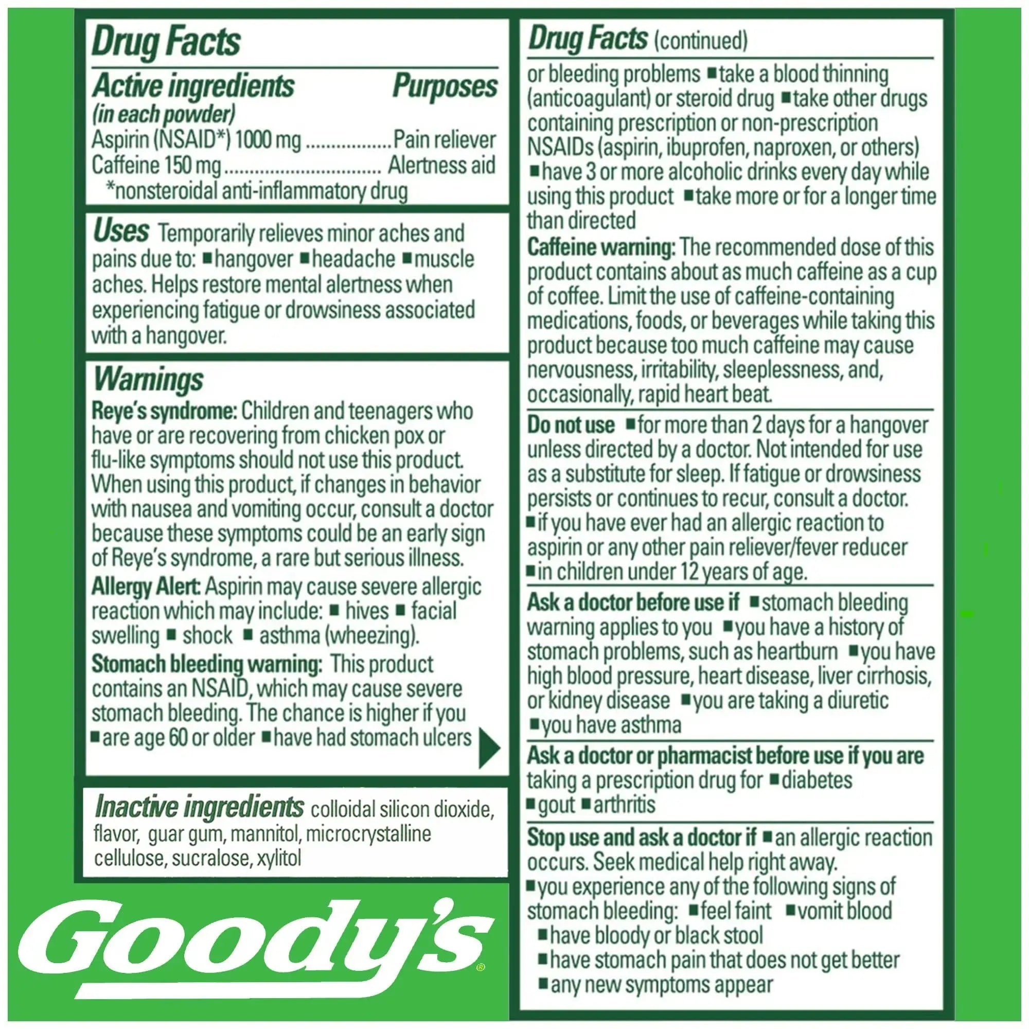 Goody's Hangover Powders, Fast Pain Relief & Boost of Alertness Berry Citrus, 4 ct (Pack of 1) Goody'sAu supplements