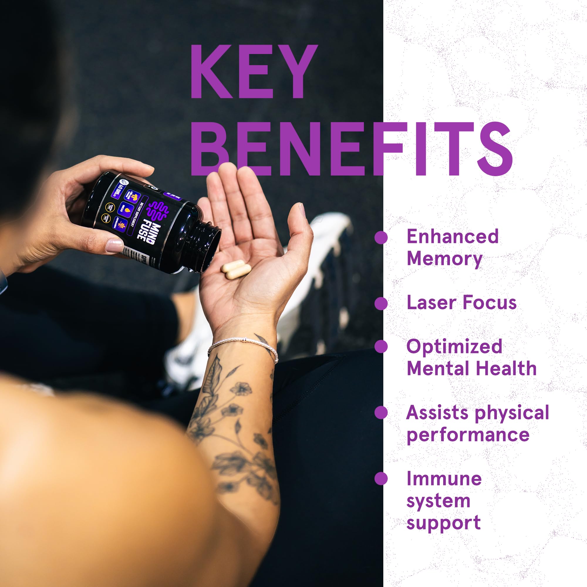 Nootropic Memory Booster Supplement for Adults - Lion’s Mane Capsules with Omega-3, Ashwagandha & L-Theanine for Focus & Memory - Gluten-Free 60 Capsules Mind FuseAu supplements
