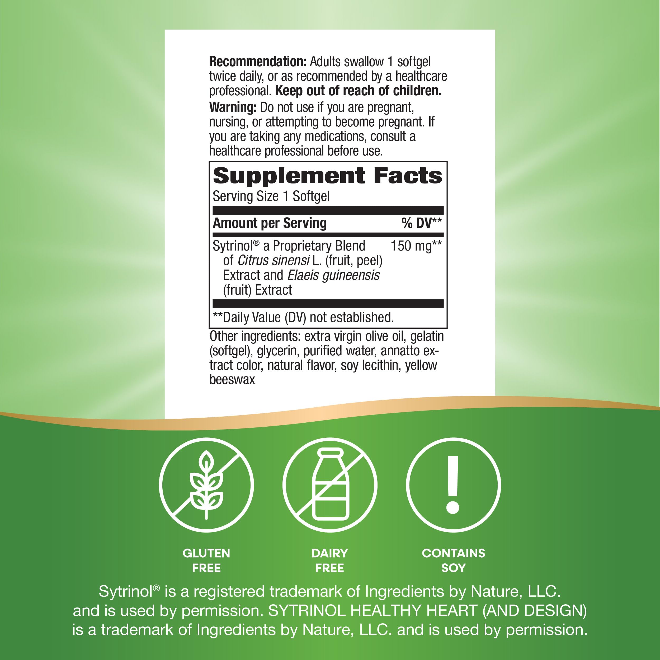 Nature's Way Sytrinol Cholesterol Control; Premium Blend; 60 Softgels Nature's WayAu supplements