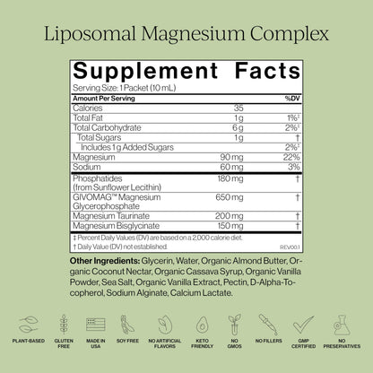 Cymbiotika Liposomal Magnesium Complex – Promotes Relaxation, Restful Sleep, and Heart & Brain Health – Highly Absorbable 3-in-1 Formula CYMBIOTIKAUS supplements