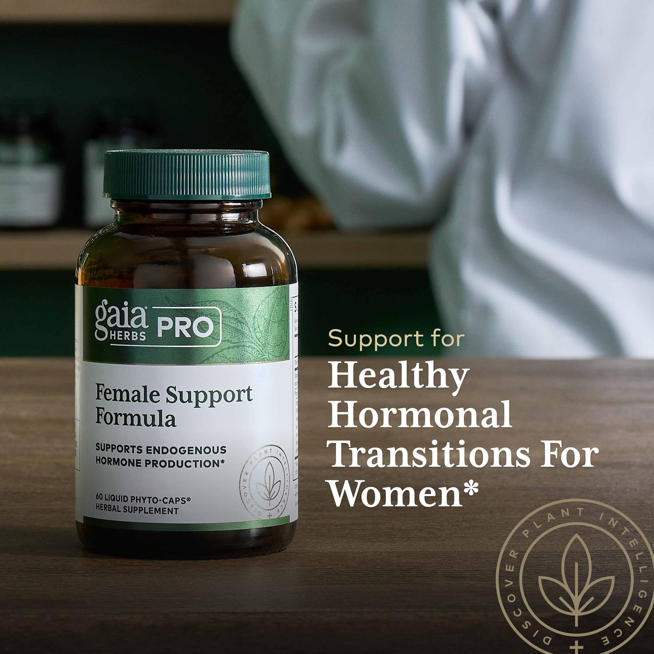 GAIA HERBS PRO Female Support Formula - Supports Healthy PMS & Menopause Fluctuations with Alfalfa Leaf, Black Cohosh Root Extract, Dandelion Root & More* - Vegan - 60 Liquid Phyto-Caps (60 Servings) Gaia Herbs PROAu supplements