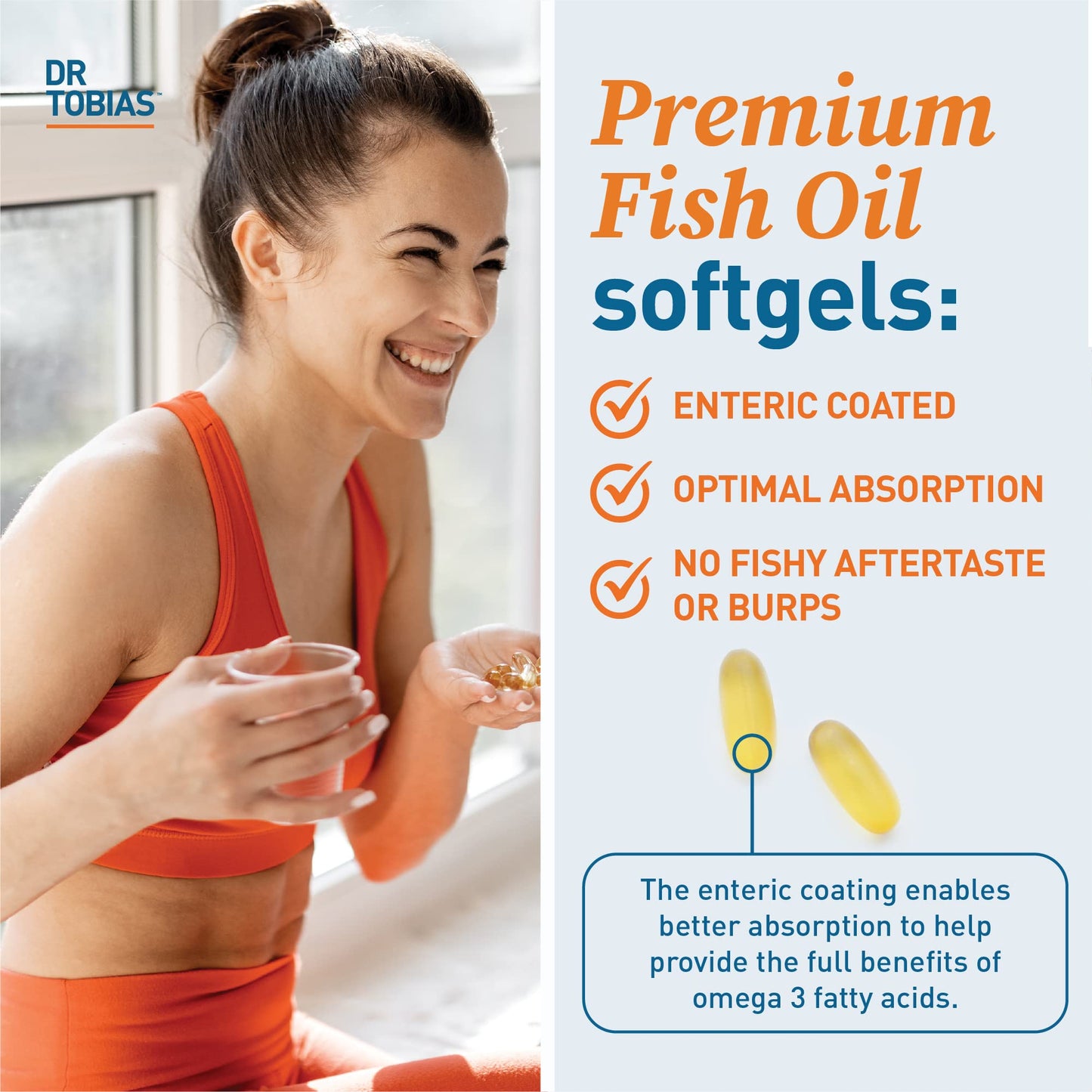 Dr. Tobias Omega 3 Fish Oil, 800 mg EPA 600 DHA Supplement for Heart, Brain & Immune Dr. TobiasUS supplements