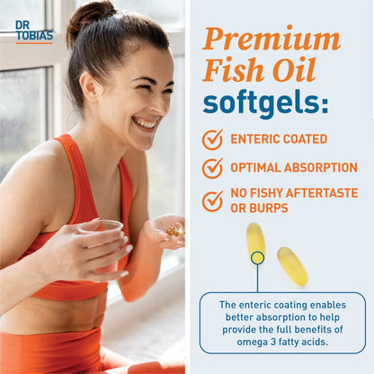 Dr. Tobias Omega 3 Fish Oil, 800 mg EPA 600 DHA Supplement for Heart, Brain & Immune Dr. TobiasUS supplements