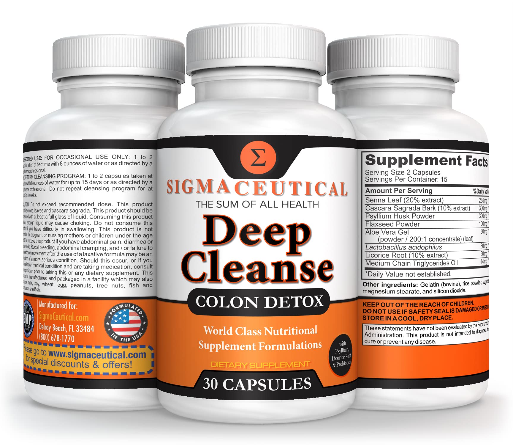 Sigmaceutical 1 Day Colon Cleanse - Detox Cleanse - Bowel Cleanse & Laxative - Bowel Detox SigmaceuticalUS supplements