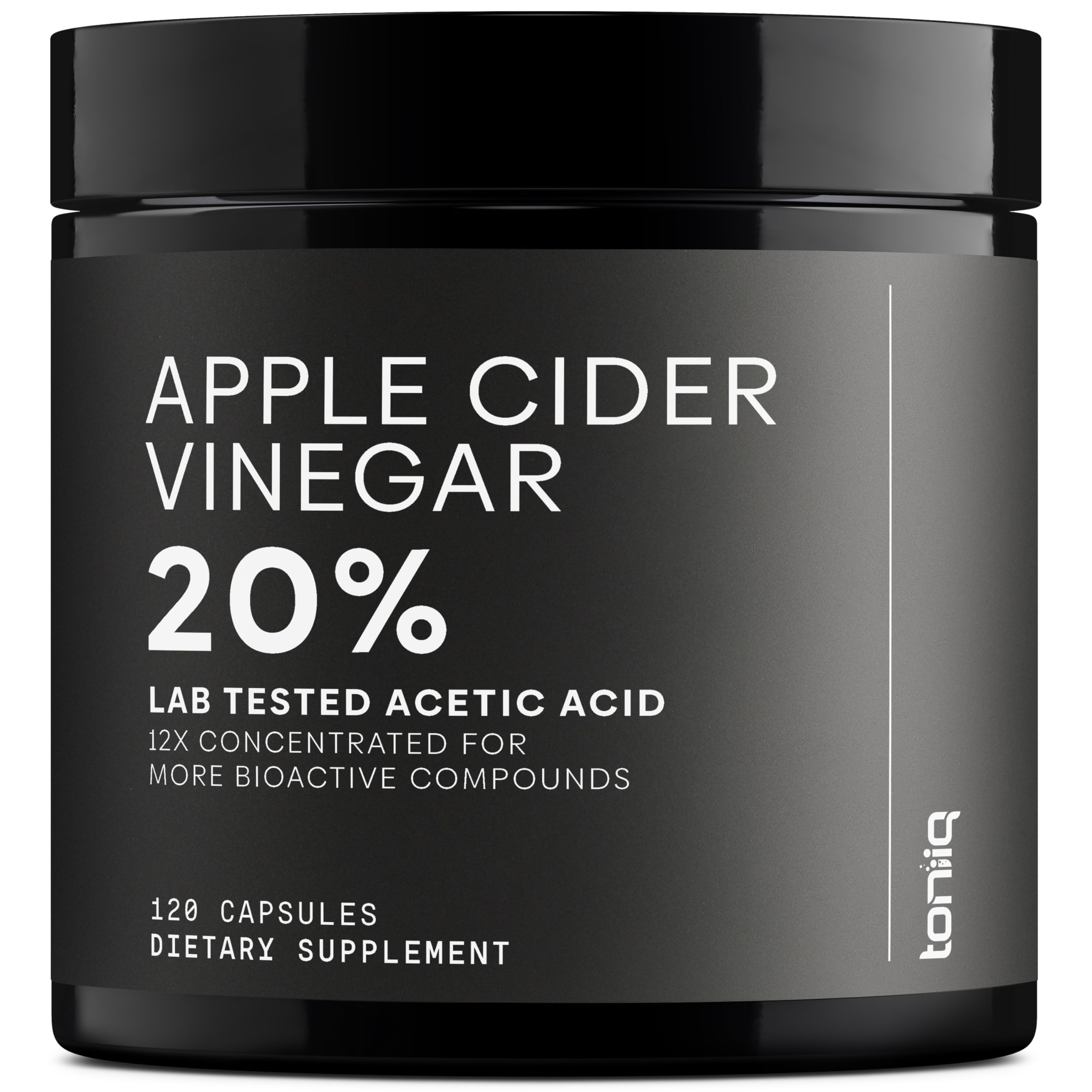Toniiq Apple Cider Vinegar Capsules - Ultra High Potency 2,010mg Formula with 20% Acetic Acid & Cayenne Pepper - Made with The Mother - Third-Party Lab Tested - 120 Capsules ToniiqAu supplements