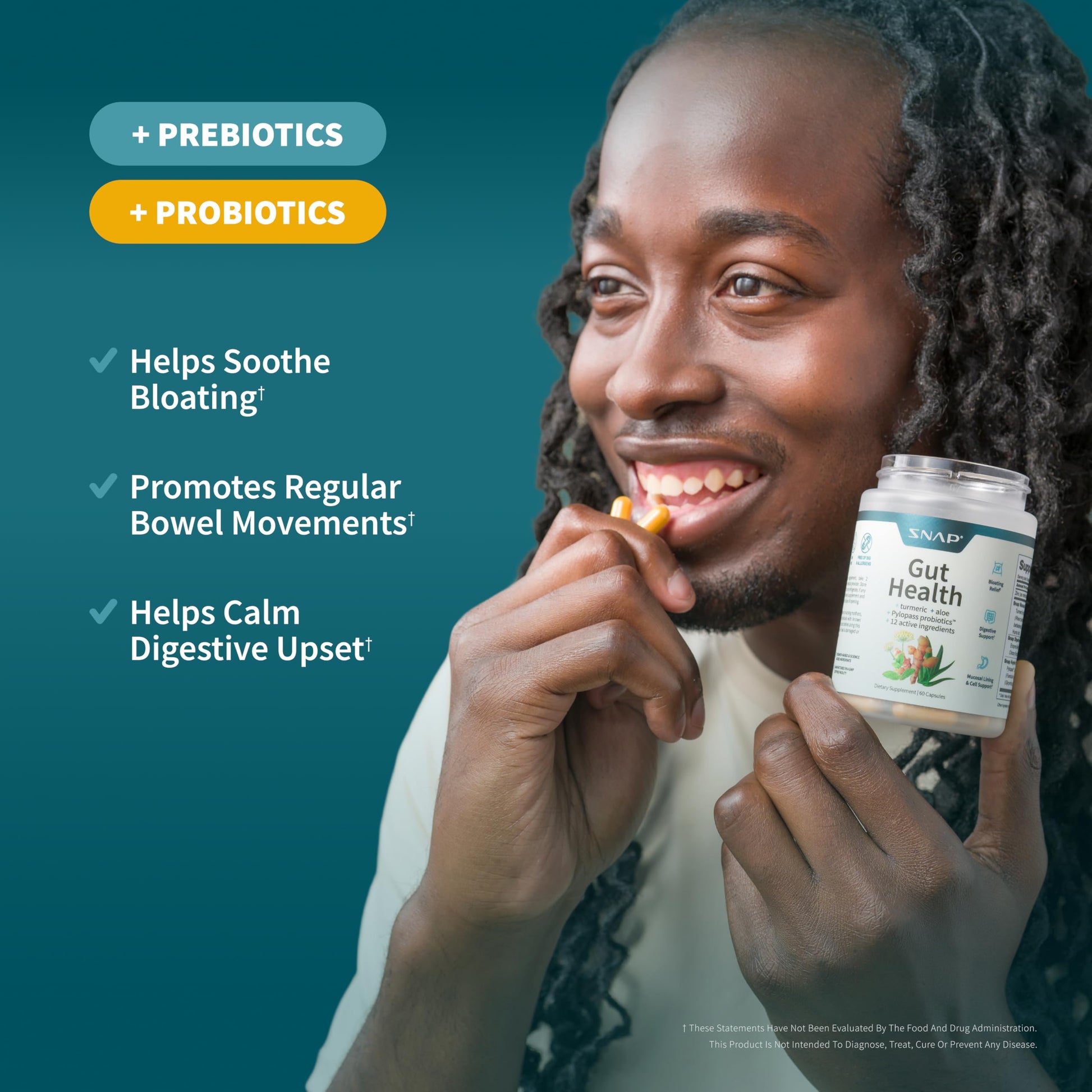 Snap Supplements Gut Health Lipase Supplement with Probiotics for Women & Men, Digestive Enzymes & Prebiotics - Turmeric, Aloe, Pylopass & Zinc, 50 Vegetarian Capsules Snap SupplementsAu supplements