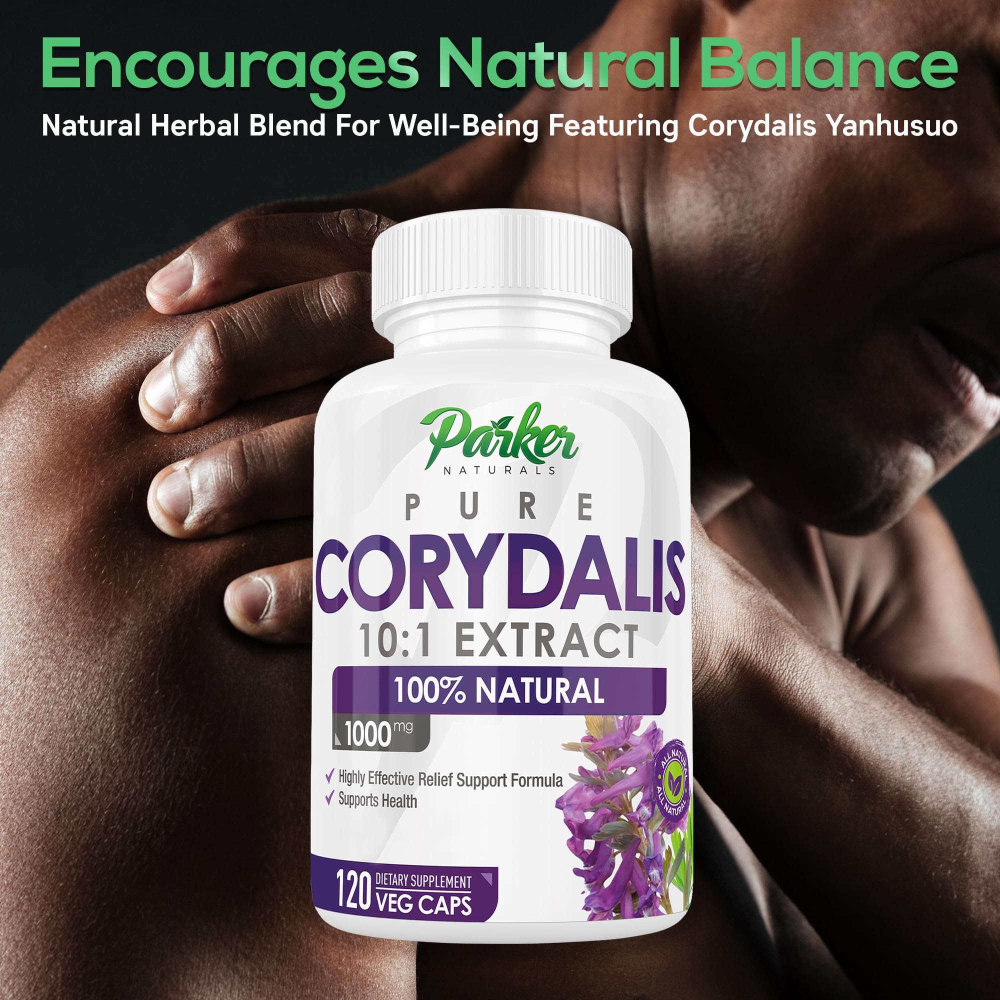 Pure Corydalis Root Extract Capsule - 1000mg Strength, 10:1 Corydalis Yanhusuo Extract, Natural Relief, Long Lasting, 100% Vegetarian, 60 Servings, 120 Count Parker NaturalsAu supplements