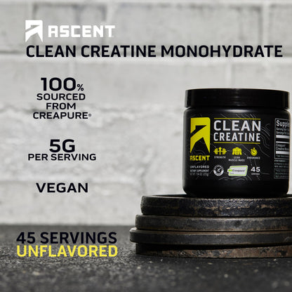 Ascent Clean Creatine Monohydrate Powder - 5G Per Serving, Creapure Creatine Supple AscentUS supplements