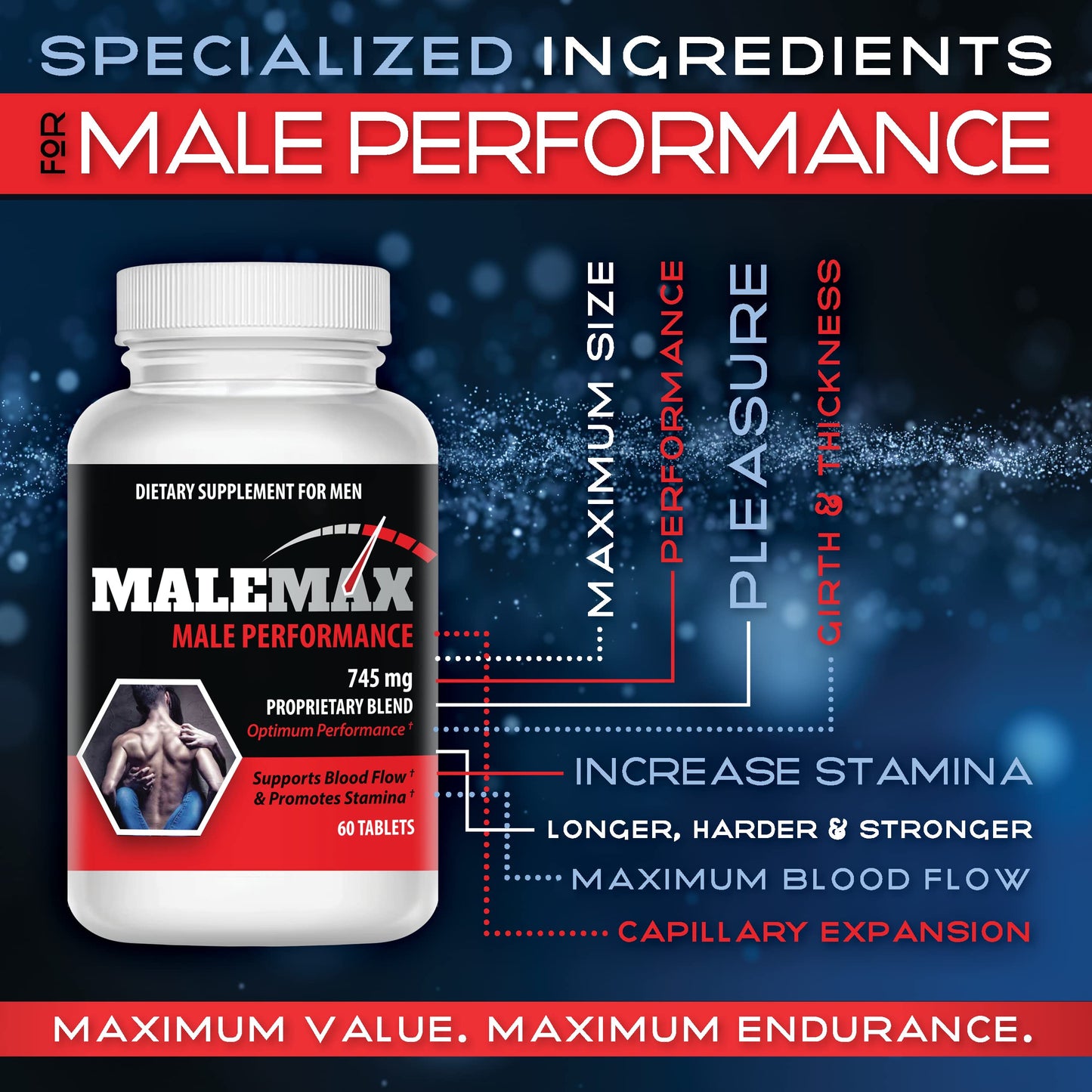 Male Enlargement Pills- Amplify Male Size- Boost Up to 3 Inches Fast- Extend in Length MaleMaxUS supplements