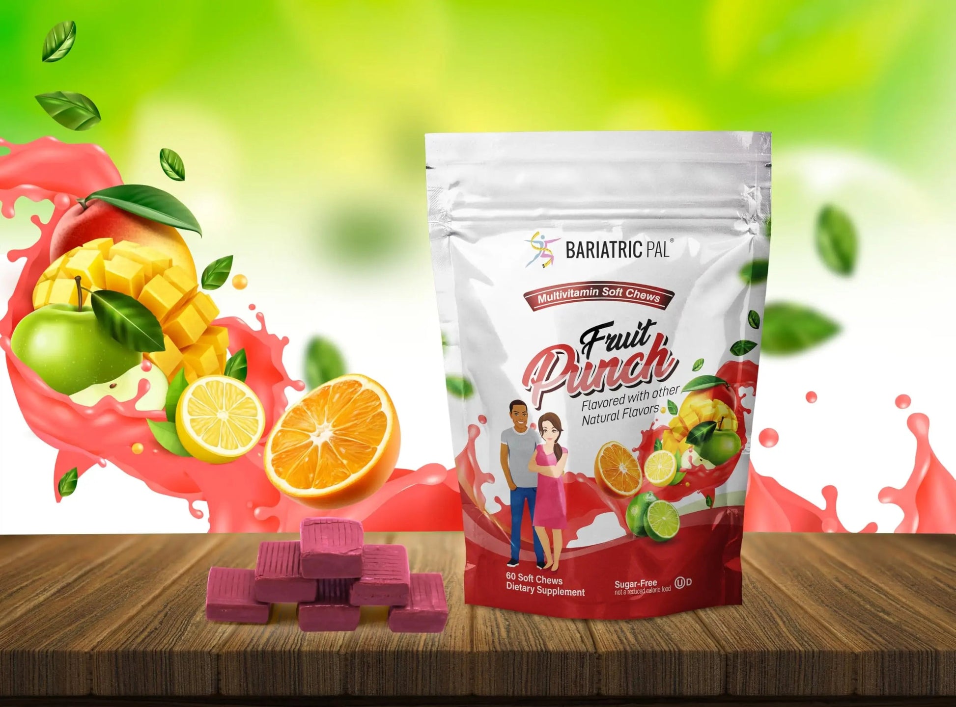 BariatricPal Iron-Free Multivitamin Soft Chew - Fruit Punch (60 Count) BariatricPalAu supplements