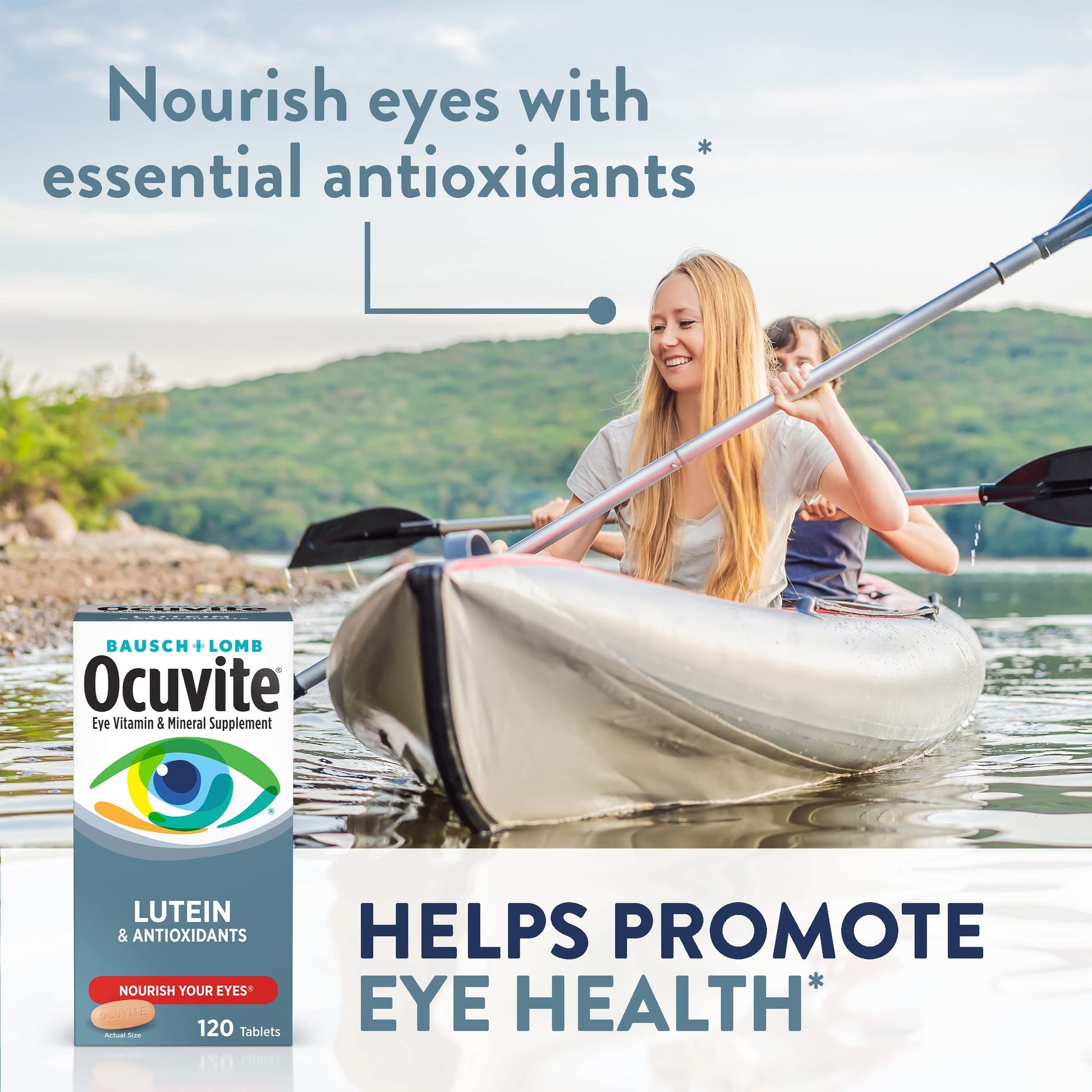 Ocuvite Eye Vitamin & Mineral Supplement, Lutein & Antioxidant Vitamins A, C, E, Zinc for Eye Health, Vitamins for Eyes, 120 Tablets (Pack of 2) OcuviteAu supplements