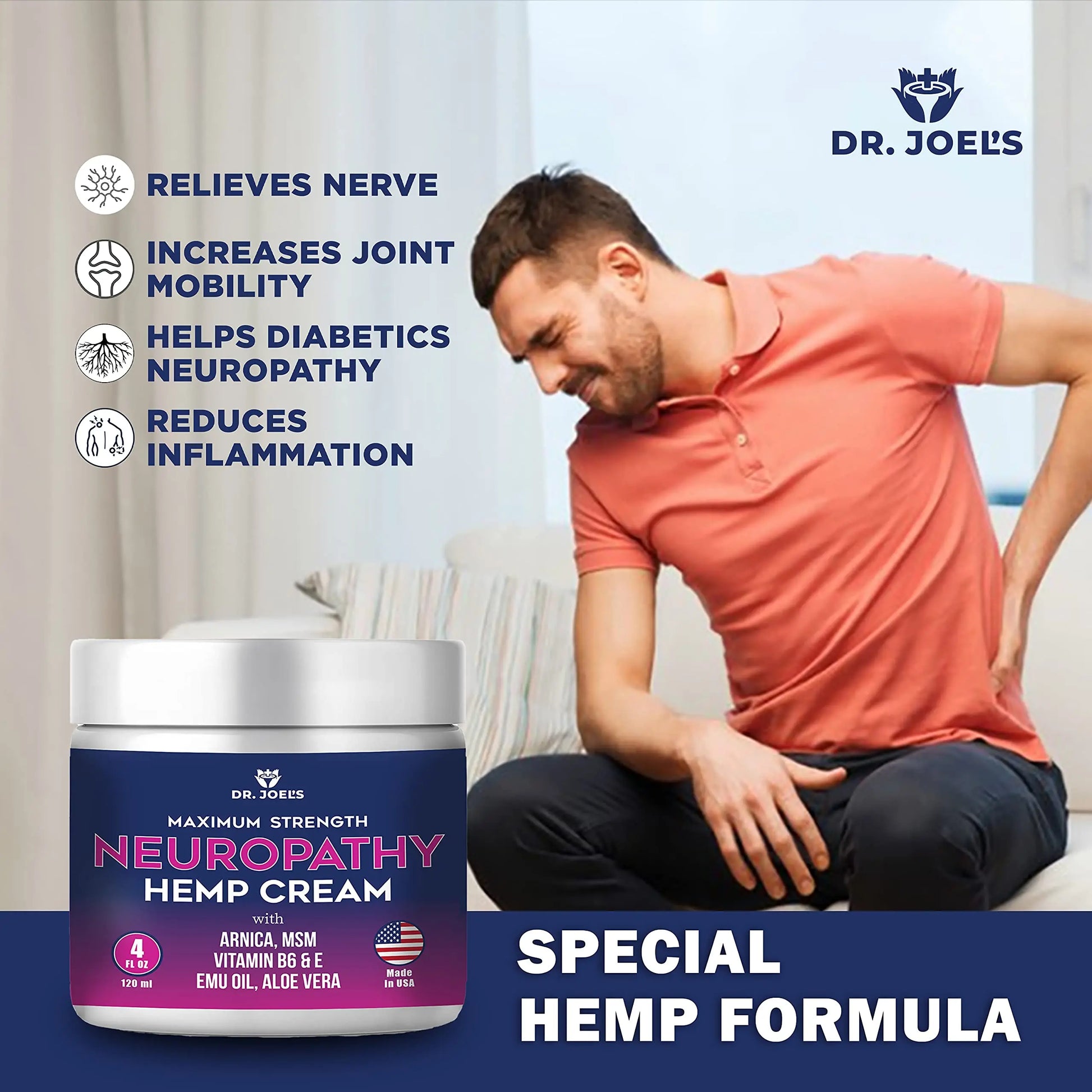 Dr. JOEL'S Neuropathy Nerve Relief Cream - Organic Neuropathy Support Cream for Feet, Hands, Legs and Toes - 4 OZ Value Pack- Made in USA Dr. JOEL'SAu supplements