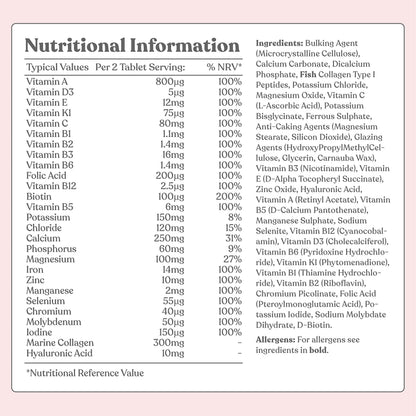 Women's Multivitamins and Minerals with Collagen & Hyaluronic Acid - 27 Essential Free SoulUS supplements