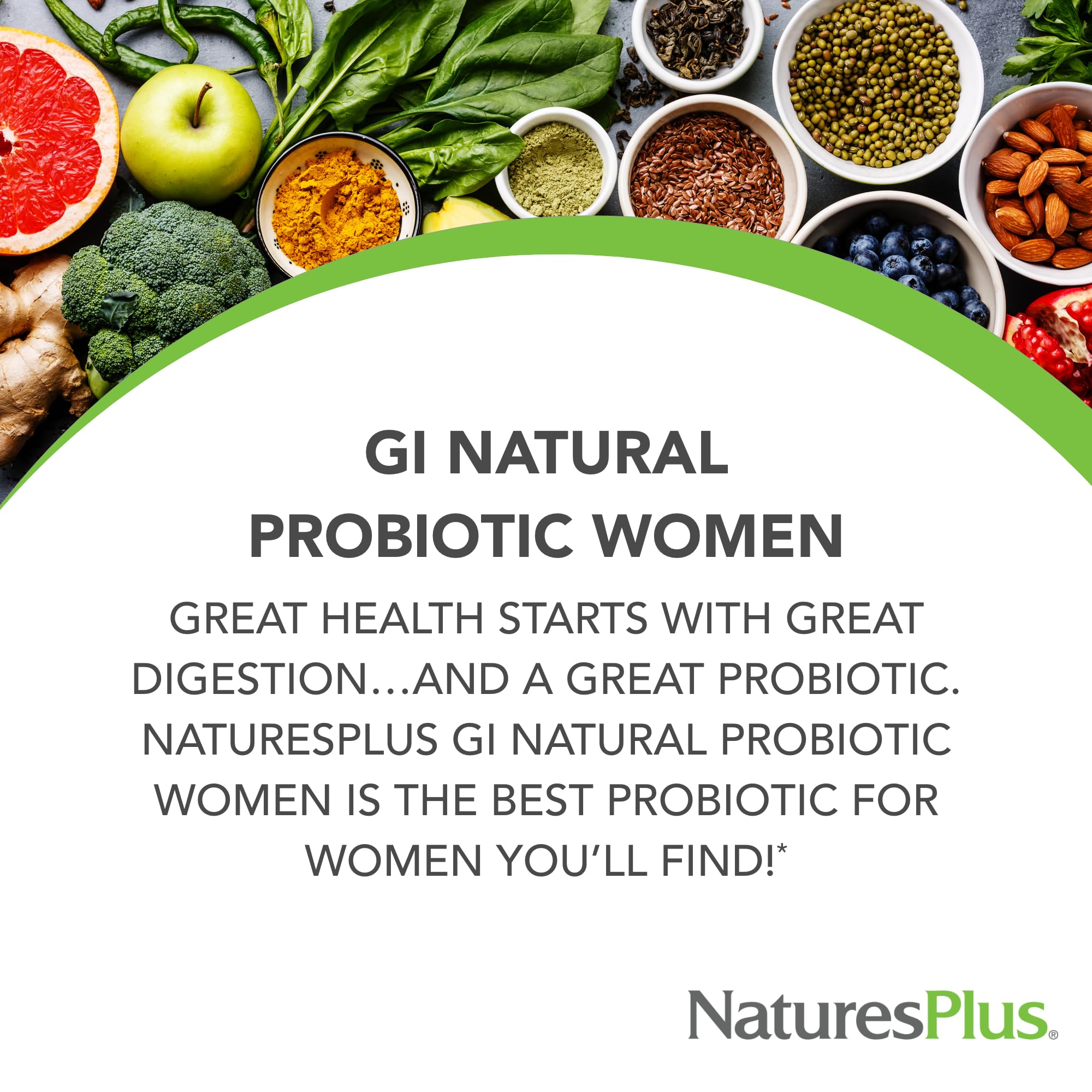NaturesPlus GI Natural Probiotic Women - 30 Capsules - Digestive & Immune Support, Urinary Tract Health - Includes Cranberry - Gluten Free - 30 Servings Nature's PlusAu supplements