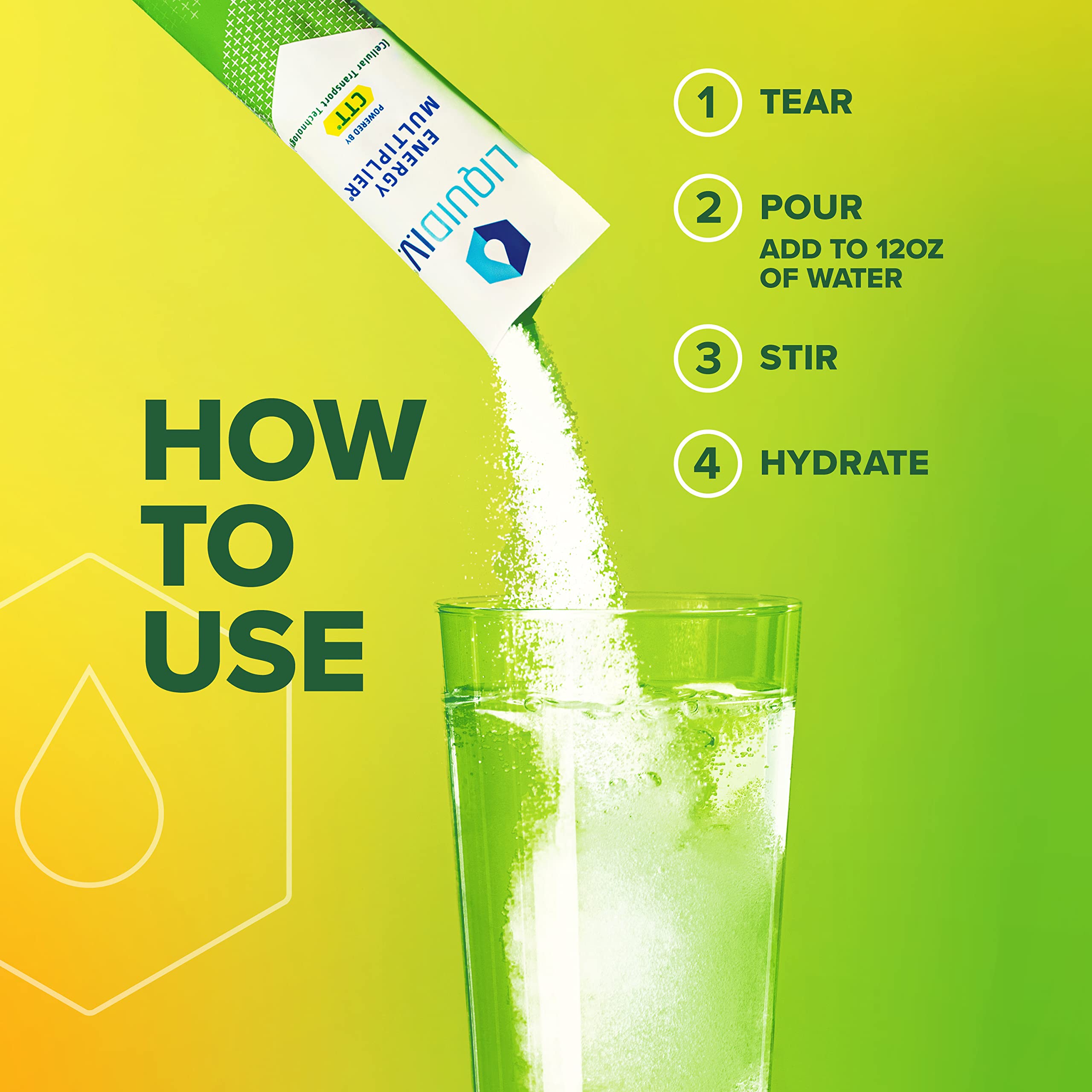 Liquid I.V. Hydration + Energy Multiplier - Lemon Ginger - Hydration Powder Packets Liquid I.V.Au supplements