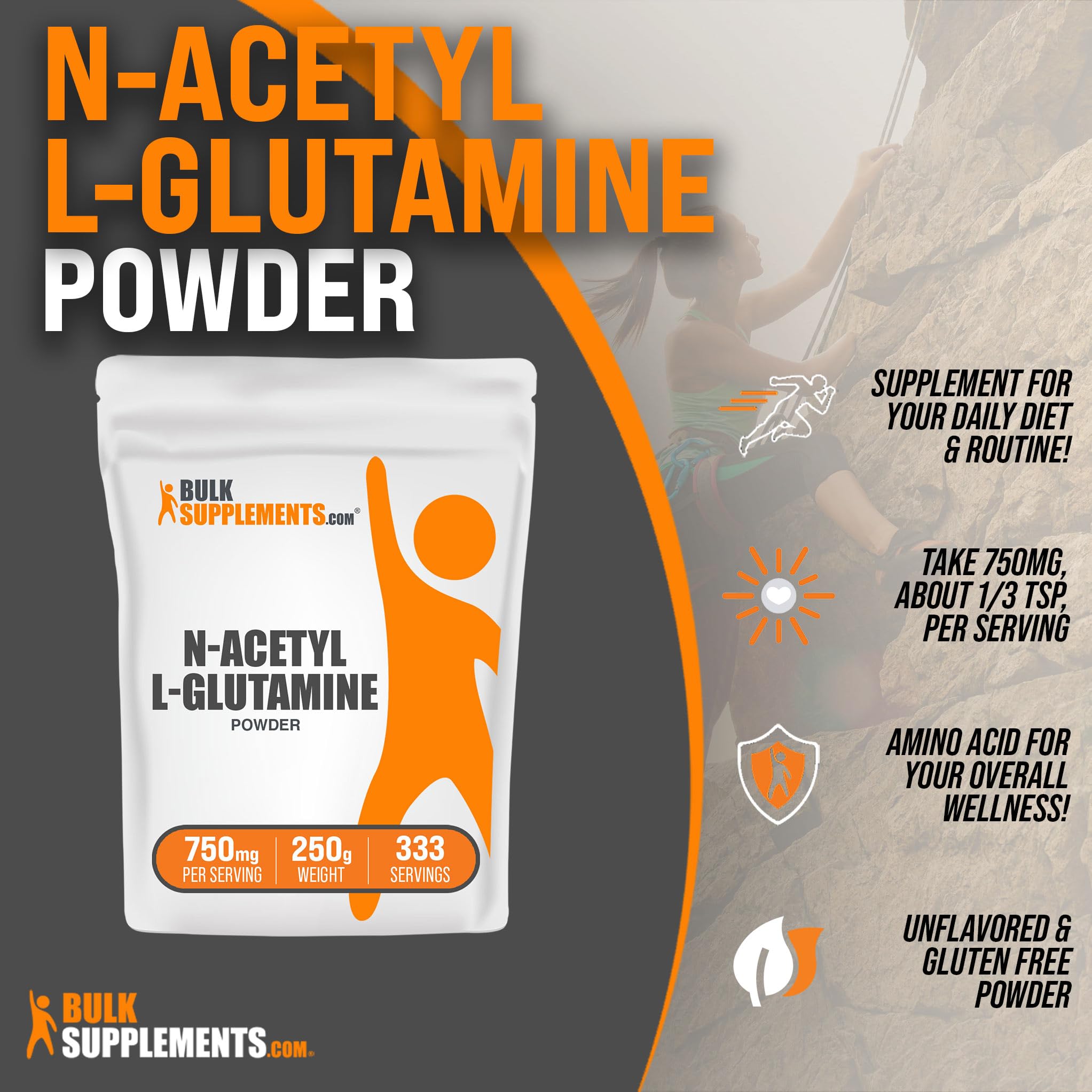 BULKSUPPLEMENTS.COM N-Acetyl L-Glutamine Powder - Glutamine Supplement BULKSUPPLEMENTS.COMUS supplements