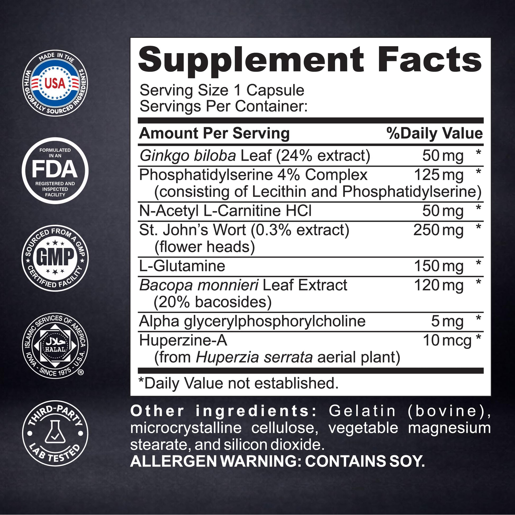 Brain Neuro Matrix – Memory & Focus Nootropic with Ginkgo Biloba & Huperzine A – Caffeine-Free Vegan Brain Supplement for Clarity, Focus & Mood – 90 Capsules (3-Month Supply) KaitaminAu supplements