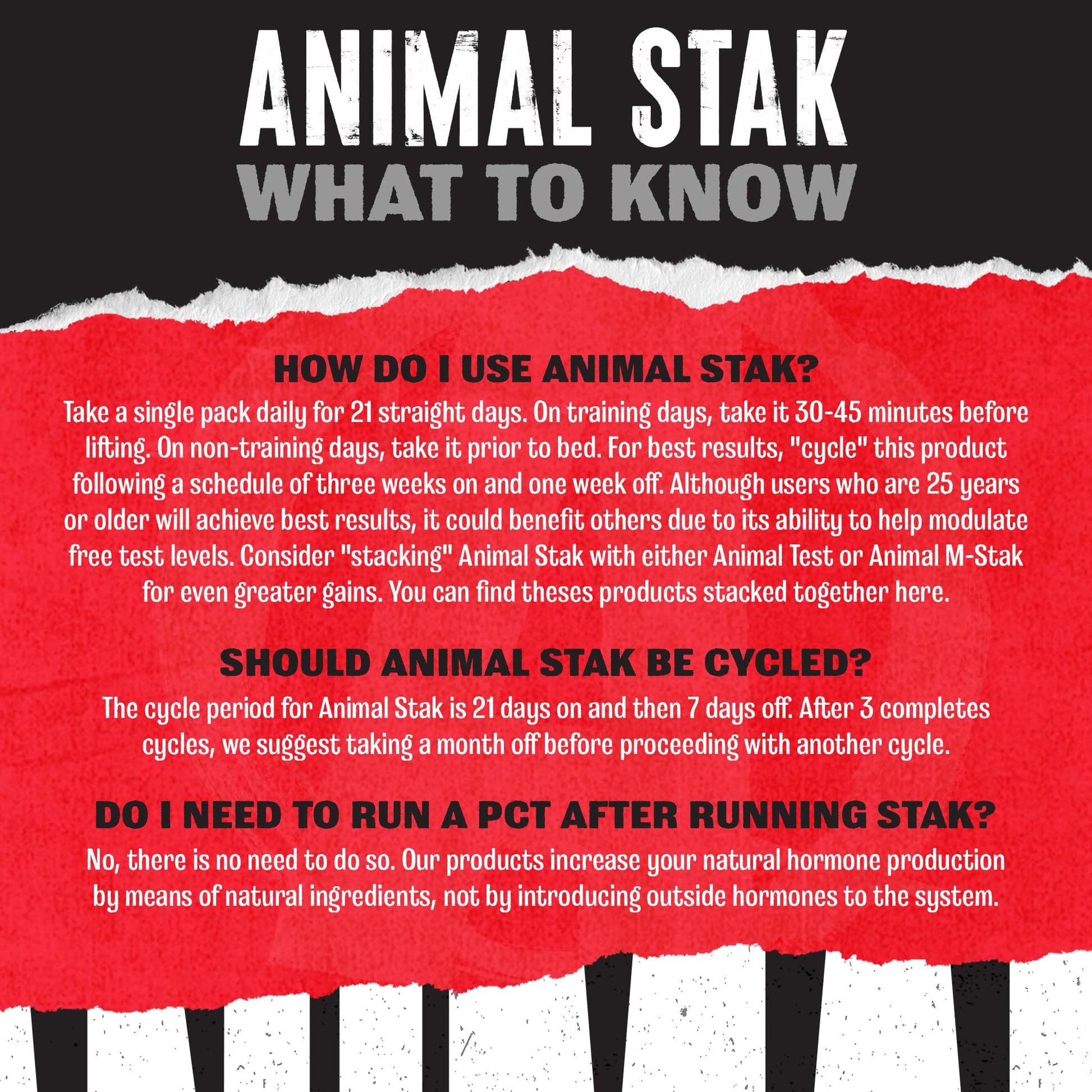 Animal Stak – Complete Natural Hormone Booster Supplement with Tribulus – Natural Testosterone Booster for Athletes – Contains Estrogen Blockers – 1 Month Cycle AnimalAu supplements