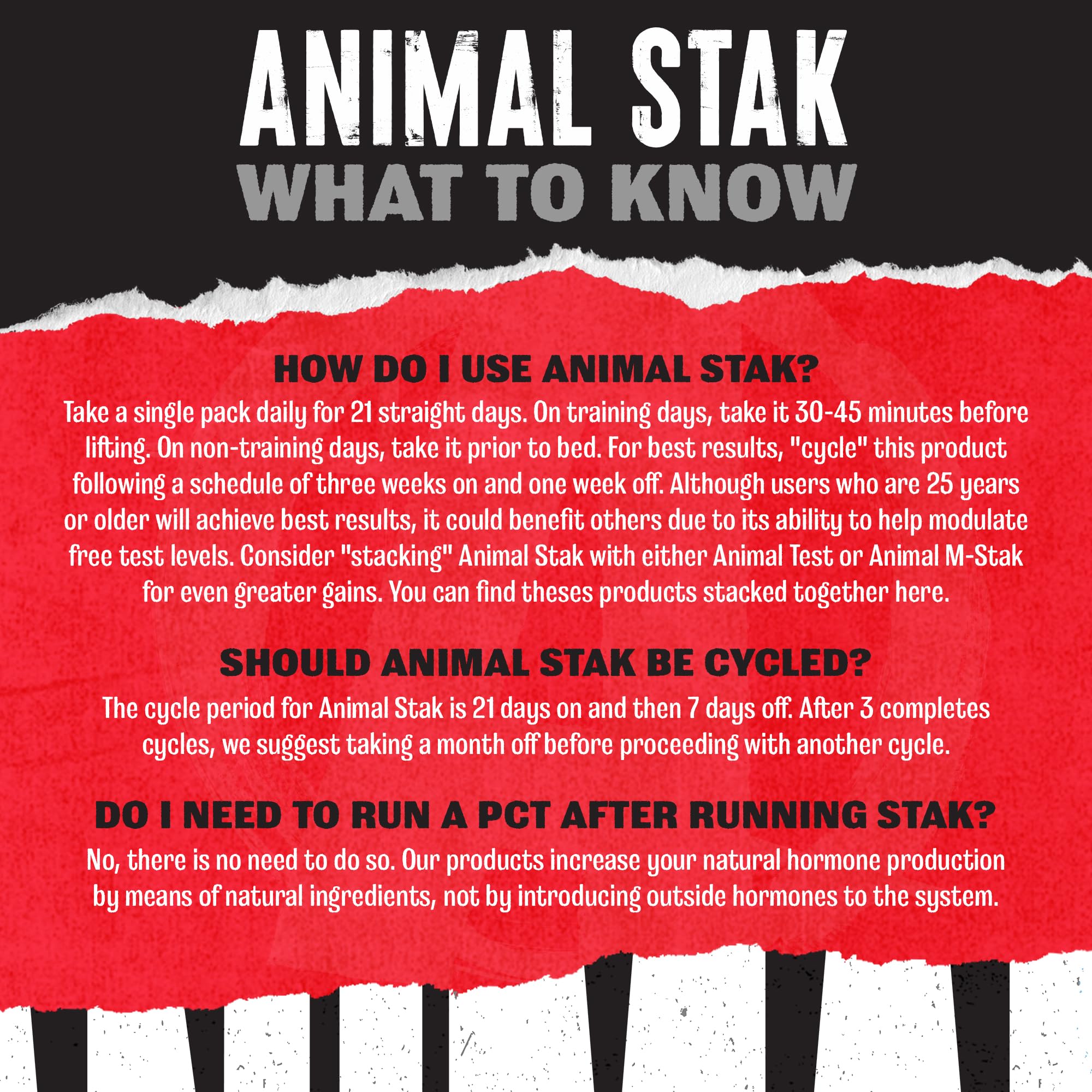 Animal Stak – Complete Natural Hormone Booster Supplement with Tribulus – Natural Testosterone Booster for Athletes – Contains Estrogen Blockers – 1 Month Cycle AnimalAu supplements