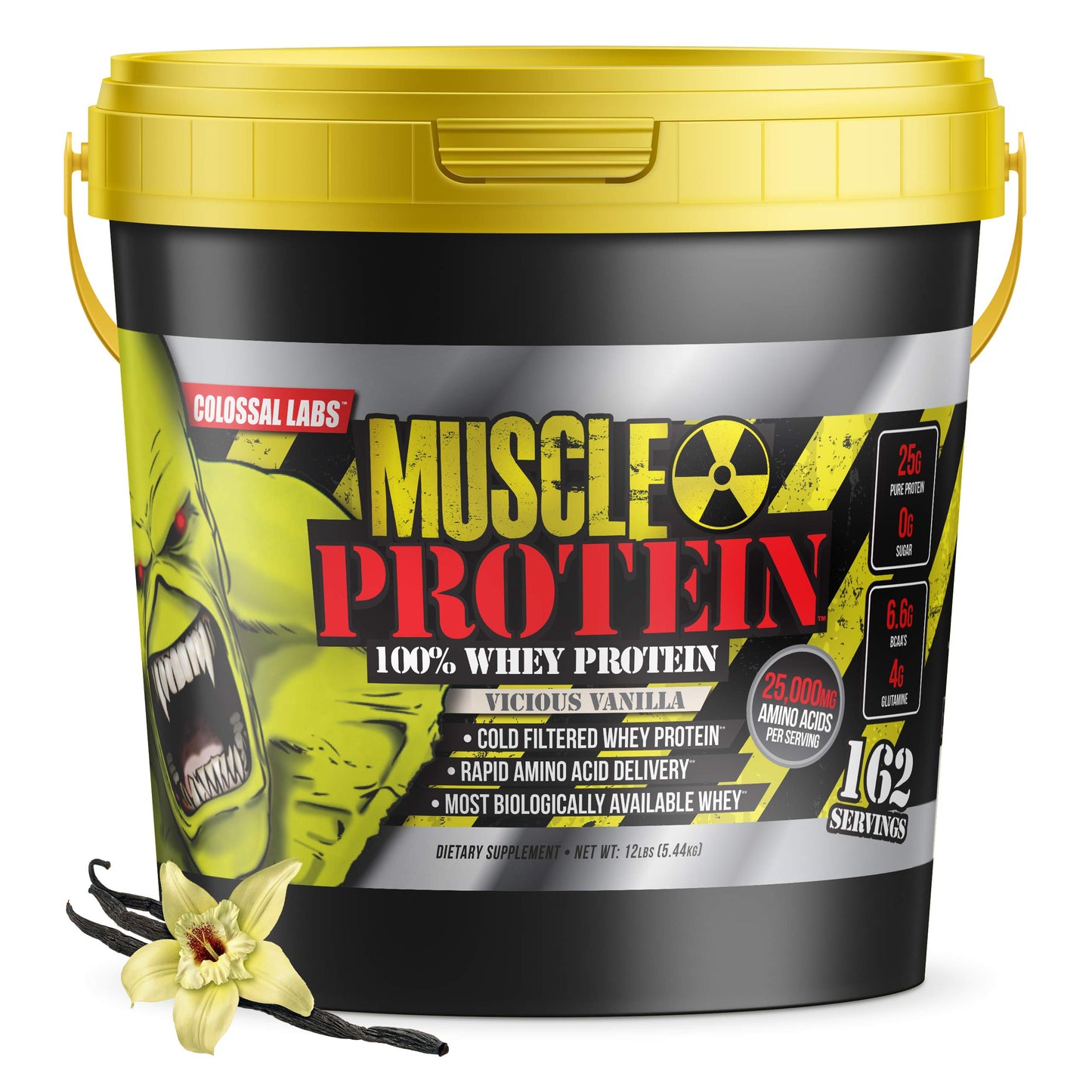 Colossal Labs Whey Protein Blend [12 Pounds/Pack of 1]–Vicious Vanilla, Cold Filtered COLOSSAL LABSUS supplements