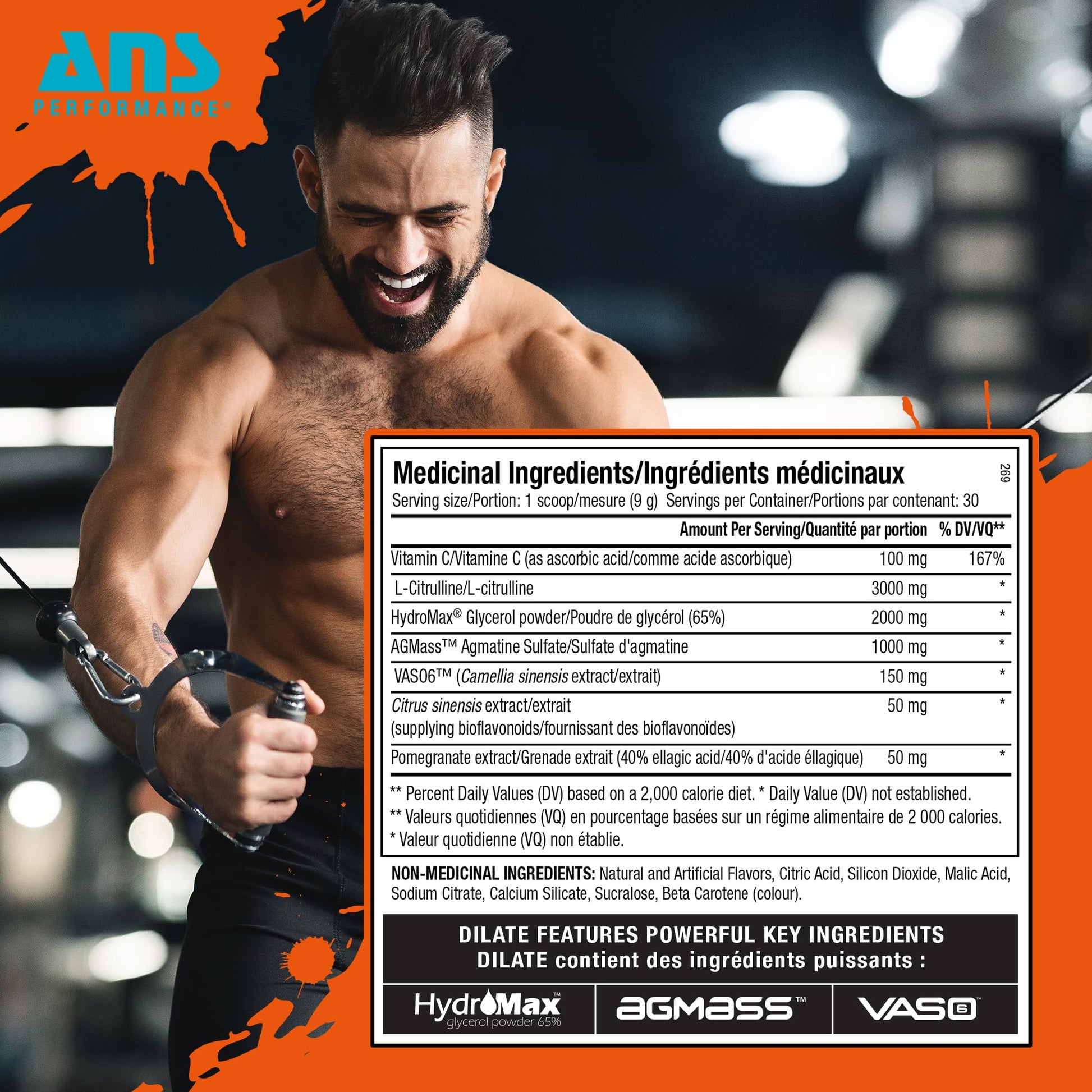 ANS Performance Dilate Pump PreWorkout Powder - Dietary Supplement - Maximizes ANS PerformanceAu supplements