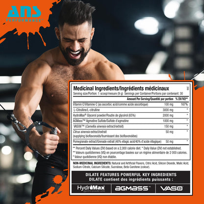 ANS Performance Dilate Pump PreWorkout Powder - Dietary Supplement - Maximizes ANS PerformanceUS supplements