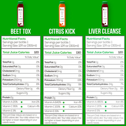 Raw Fountain 1 Day Juice Cleanse, All Natural Detox Cleanse, Cold Presssed Fruit Raw FountainUS supplements