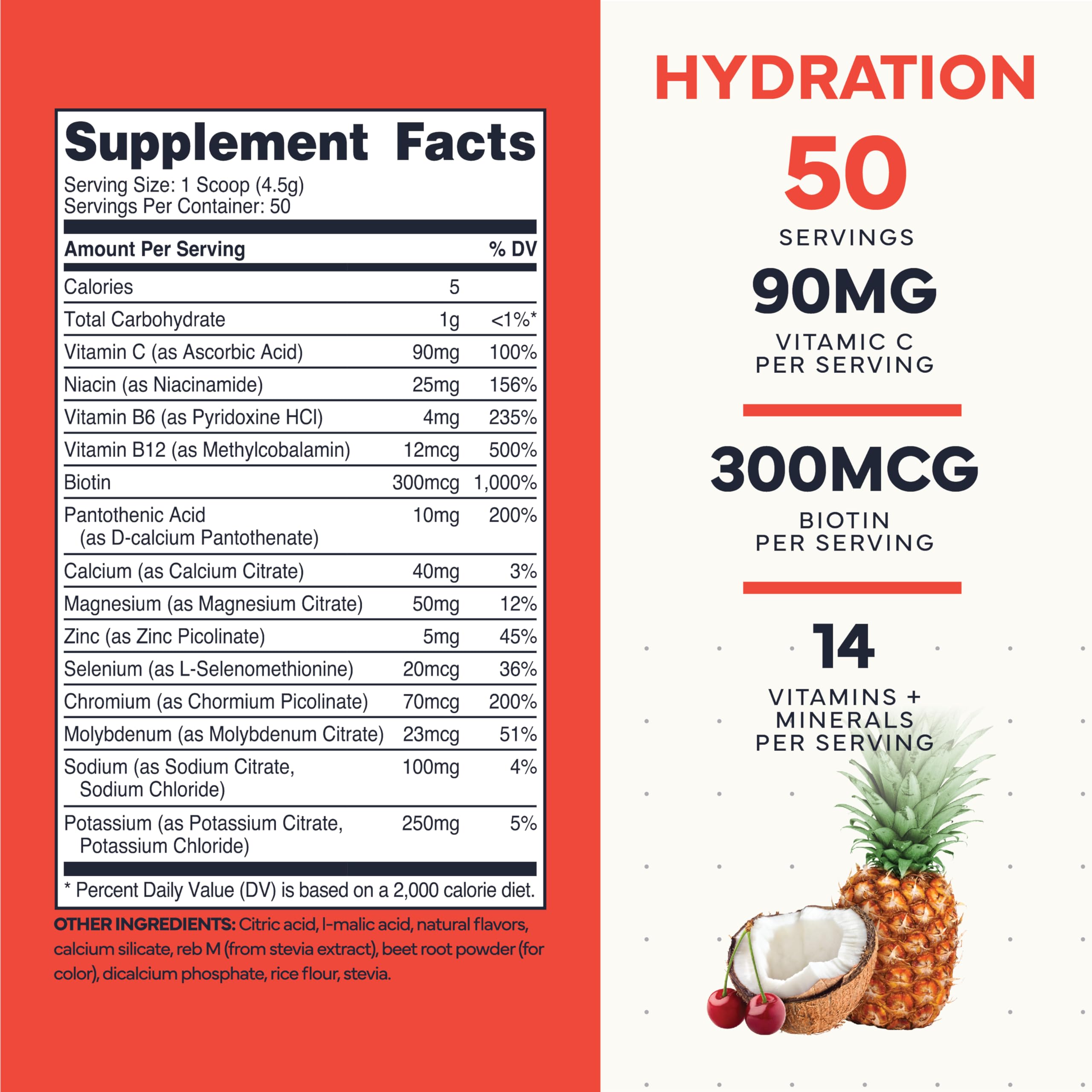 Type Zero Clean Electrolytes Hydration Powder Drink Mix + 14 Essential Vitamins & Minerals - Sugar Free, Zero Artificial Ingredients - Fruit Punch, 50 Servings Type ZeroUS supplements