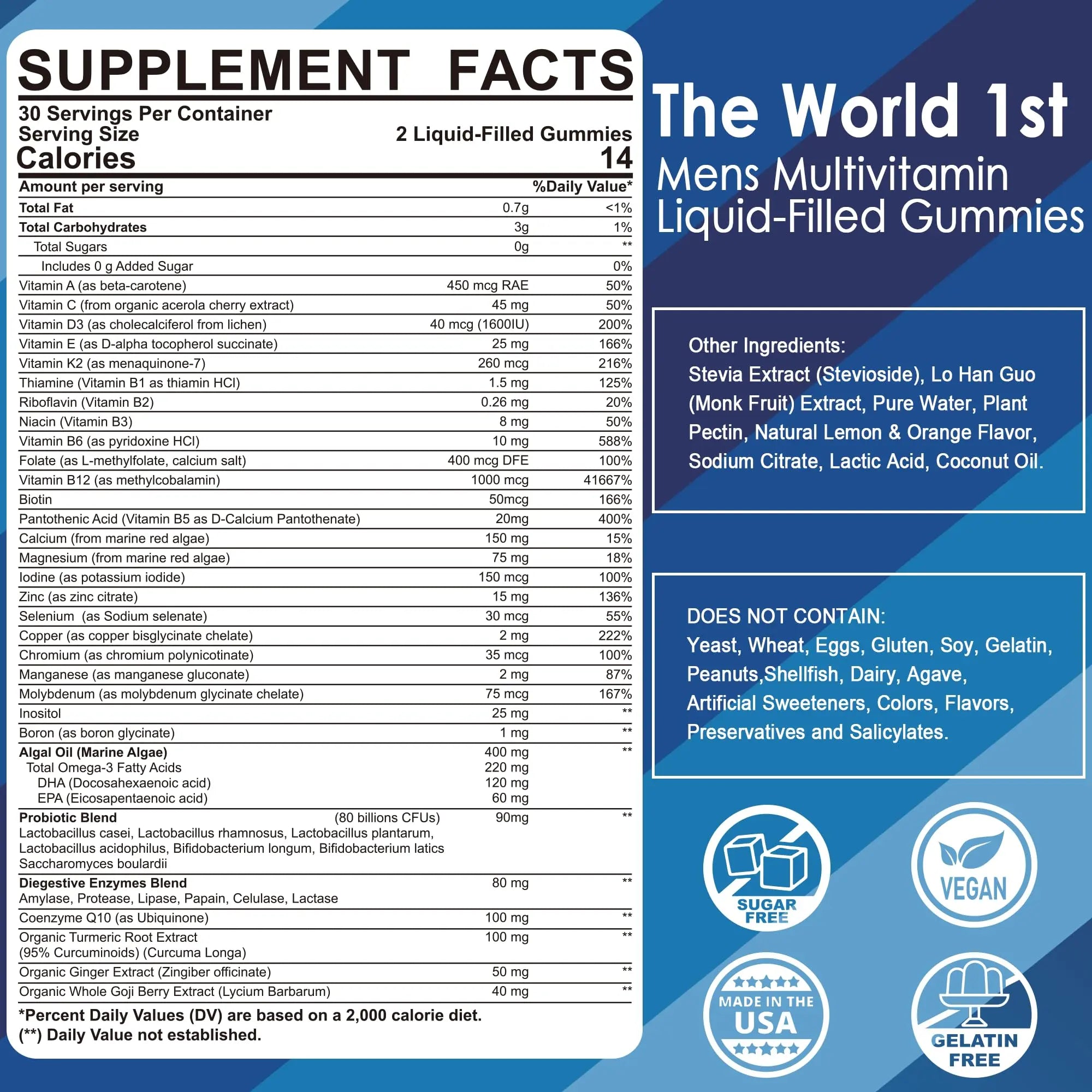 LILICARE Mens Multivitamins Gummies + Methylene Blue Gummies for Human LILICAREAu supplements