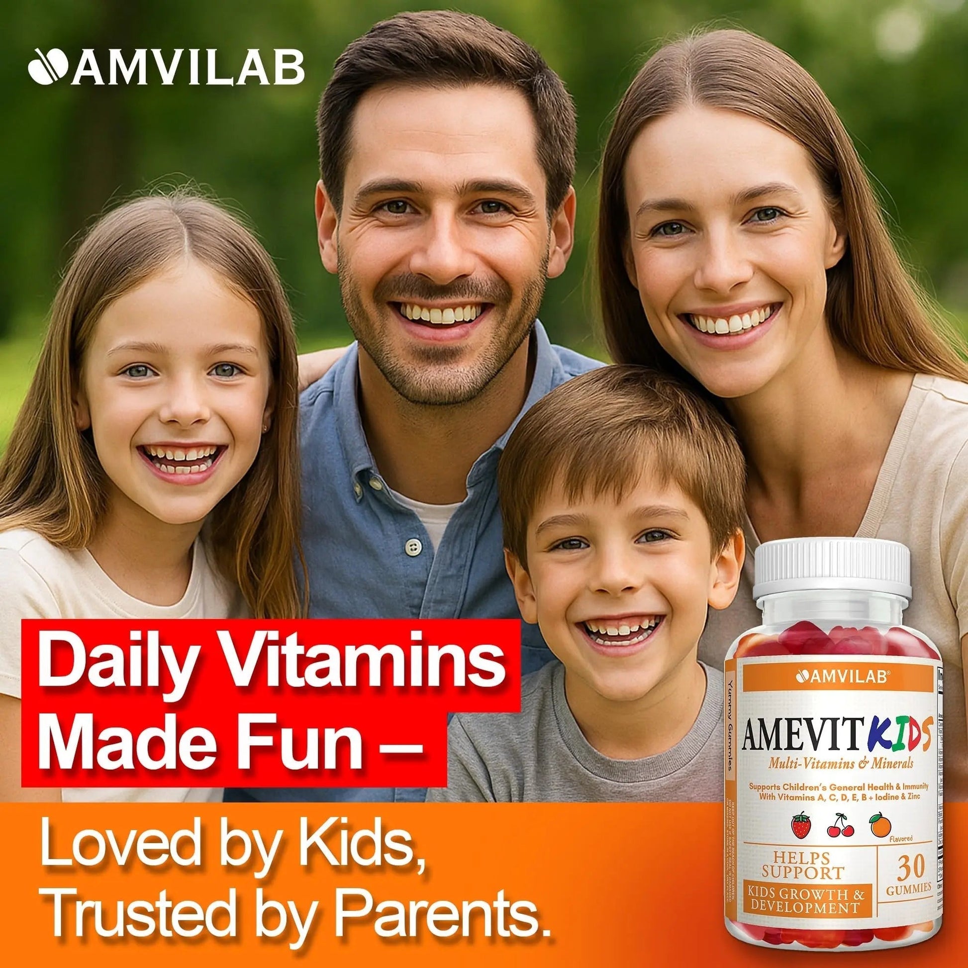 AMVILAB Amevit Kids Gummy Multivitamin – Complete Daily Vitamins for Children – with Essential Nutrients for Growth & Immunity AMVILABAu supplements