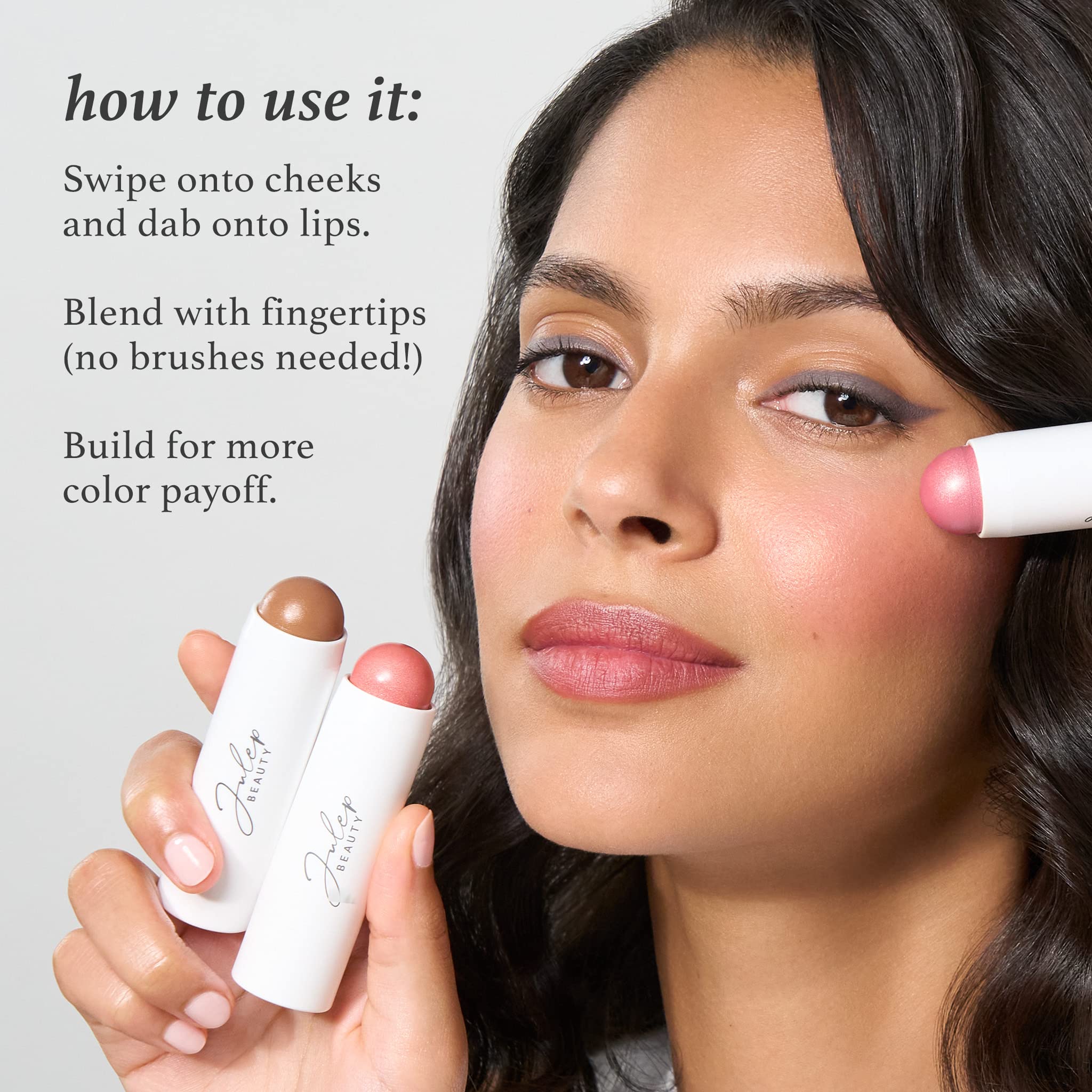Julep Skip The Brush Cream to Powder Blush Stick - Muted Mauve - Blendable and Buildable Color - 2-in-1 Blush and Lip Makeup Stick JulepAu supplements
