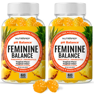 NutraPep Feminine Balance Probiotics Gummies for Women - Vaginal Health & Women's pH Balance Natural Gummy Supplement with Cranberry Pineapple Powder - Sugar Free Gluten Free Vegan (Pack of 2) NutraPepAu supplements