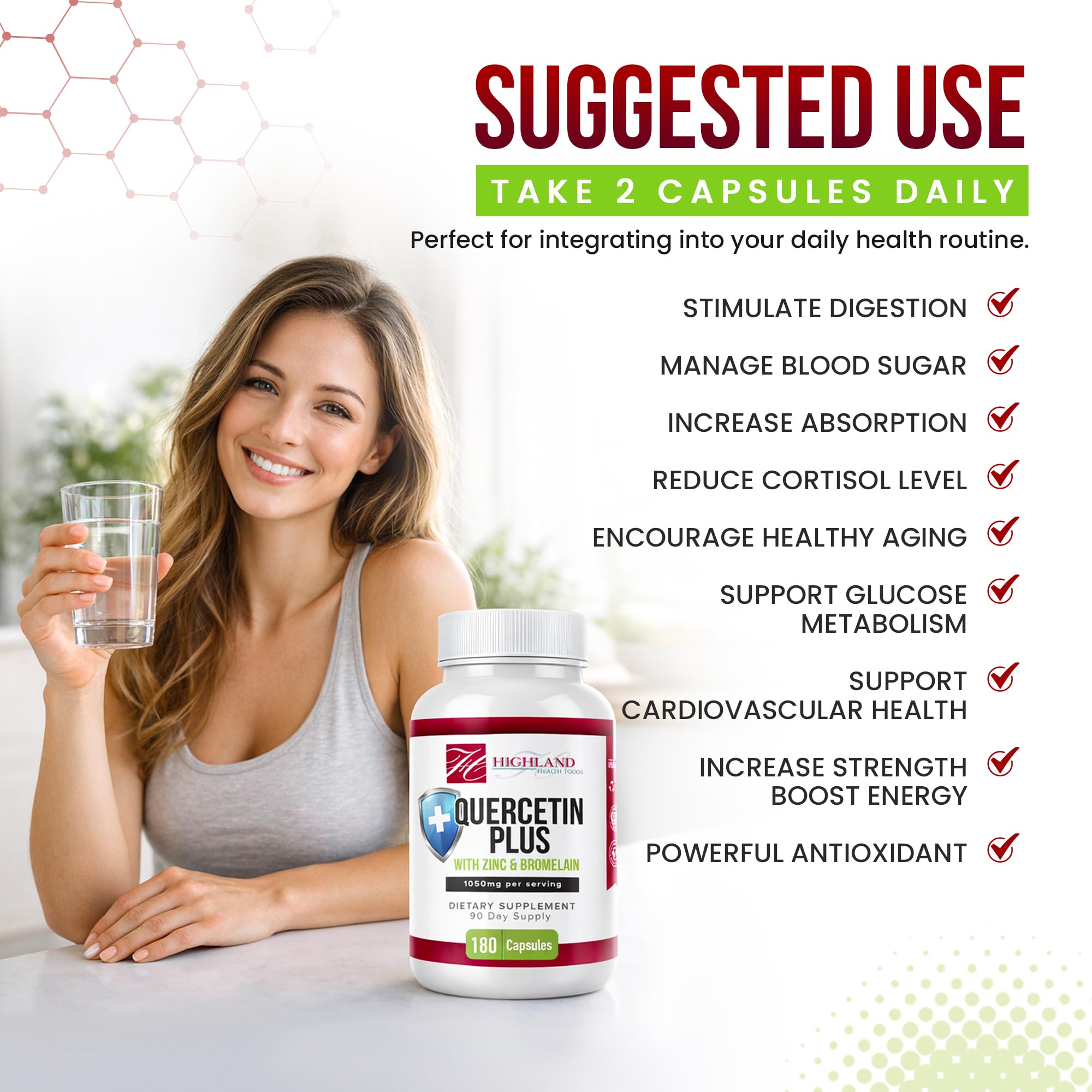 Highland Health Foods Quercetin Plus Bromelain and Zinc 180 Capsules - Immune Support Supplement for Adults, Teens, Seniors - Quercetin with Bromelain for Immune Support Highland Health FoodsAu supplements