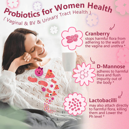 Probiotics for Women Digestive Health, Vaginal Probiotics with D-Mannose & Cranberry NATURE TARGETUS supplements