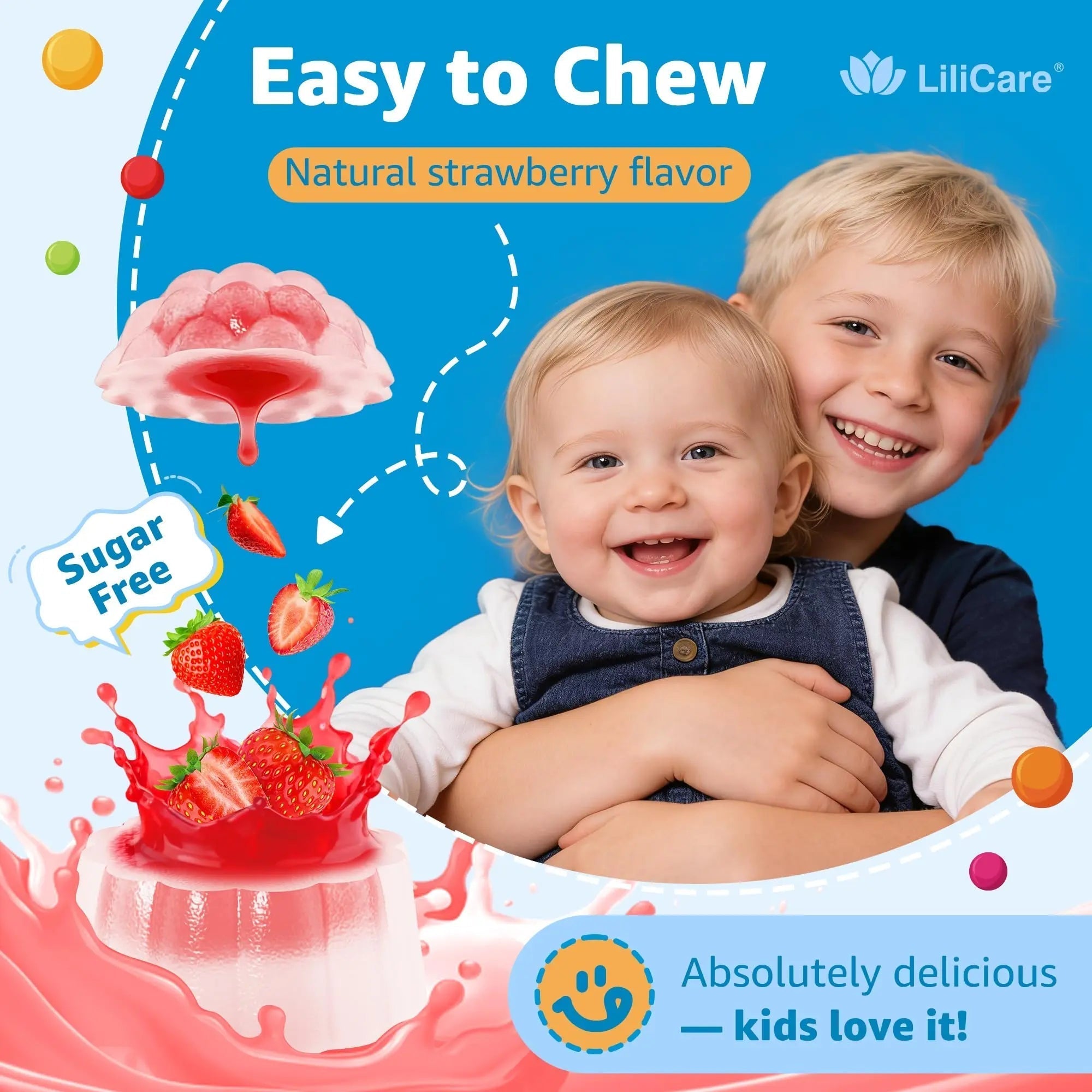 Toddler Multivitamin Gummies with Iron, Omega-3, ARA, Calcium, Prebiotic | Methylated Vitamins for Kids Ages 2+ | Overall Support | LILICAREAu supplements